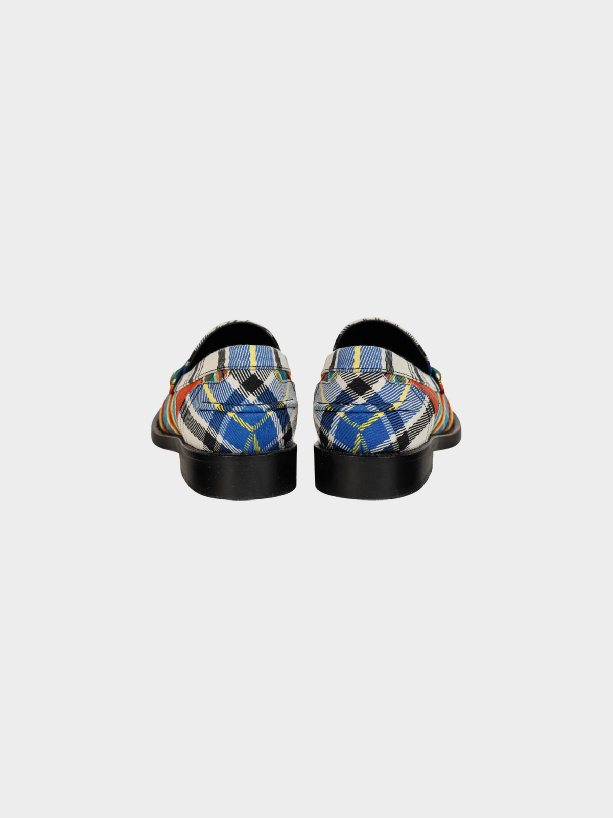 Burberry 2010s Bedmont Poppy Orange Tartan Flat Loafers