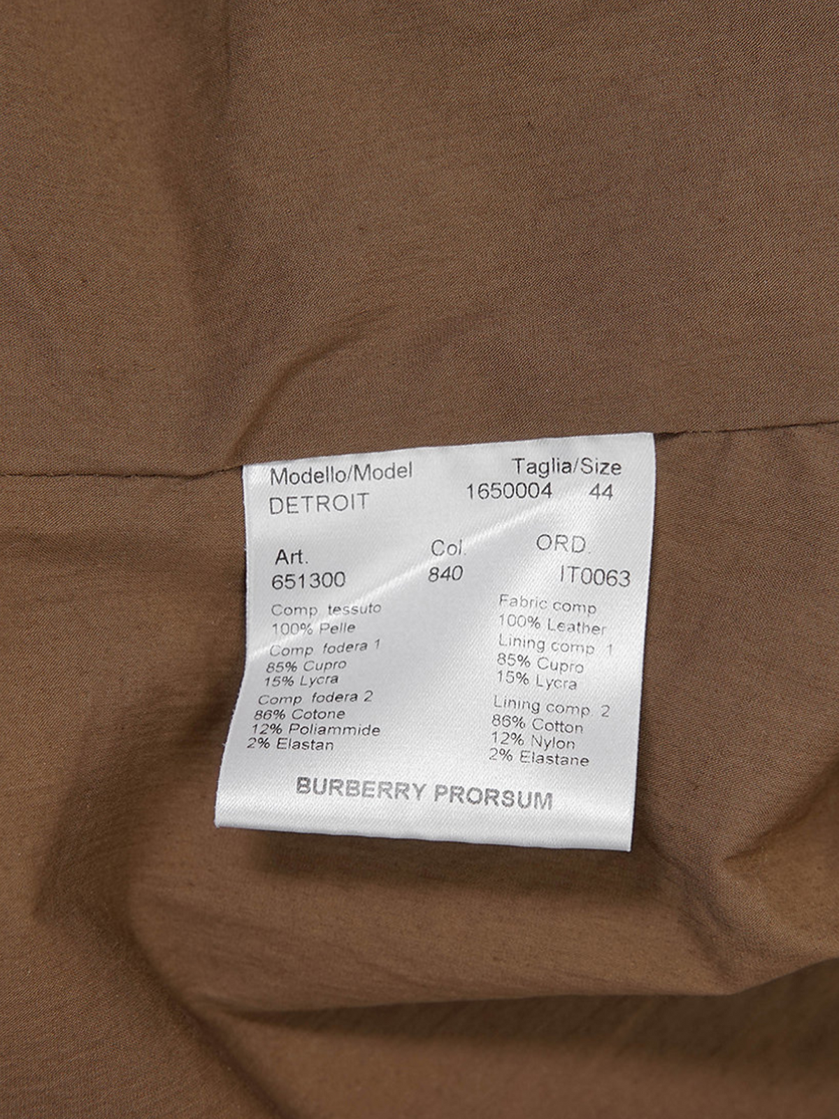 Burberry Prorsum FW 2000 Brown Leather Stopper Neck Jacket