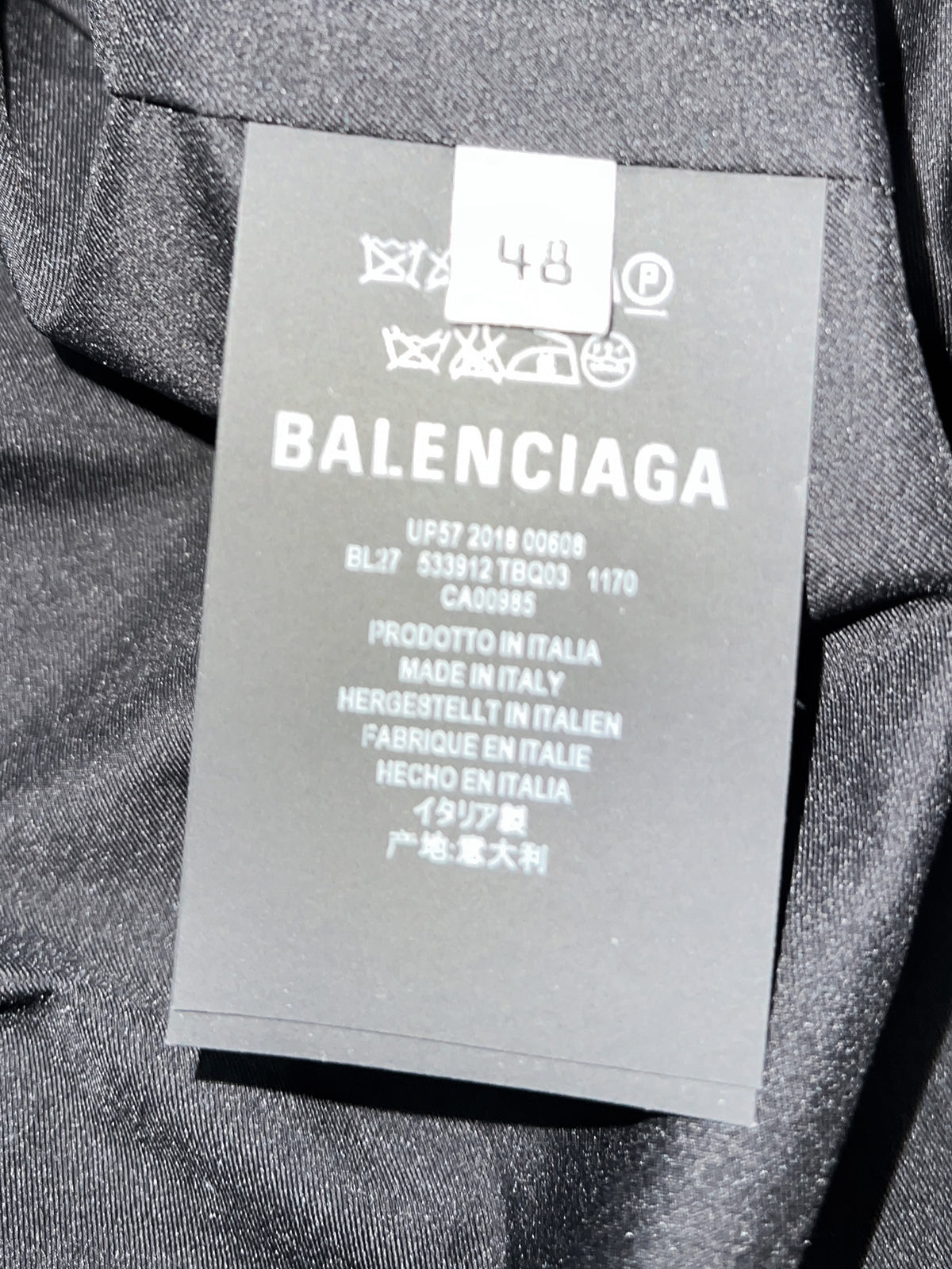 Balenciaga FW 2018 Green Striped Oversized Puffer Jacket