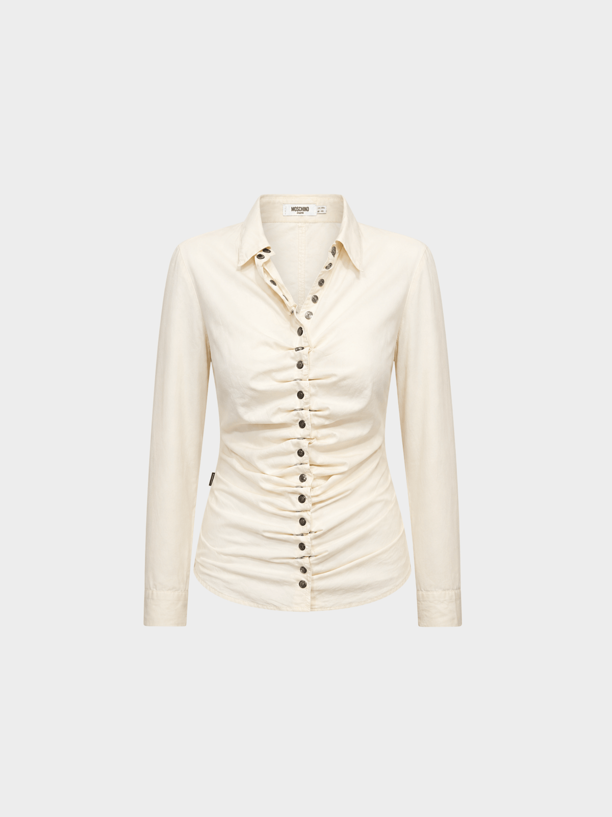 Moschino 2000s Beige Asymmetrical Buttoned Shirt