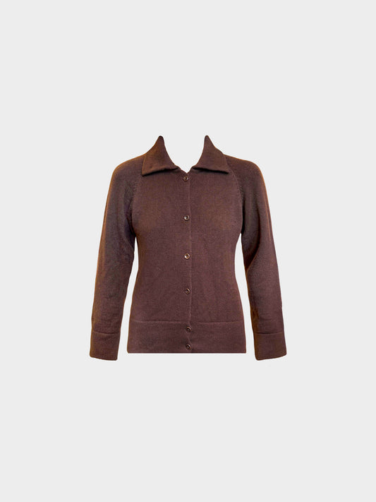 Bottega Veneta 2000s Brown Cashmere Cardigan