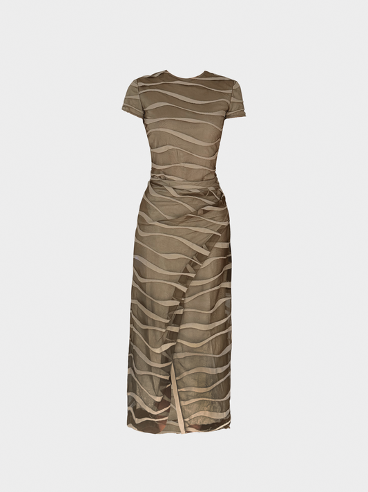 Giorgio Armani SS 1998 Taupe Textured Mesh Set