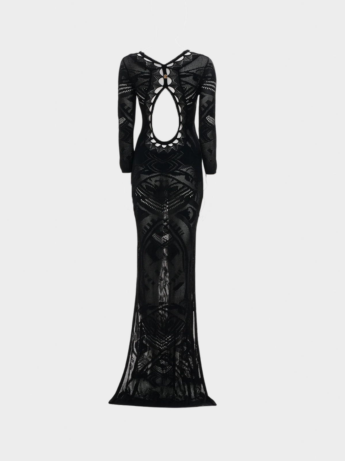 Roberto Cavalli SS 2014 Black Cutout Evening Dress