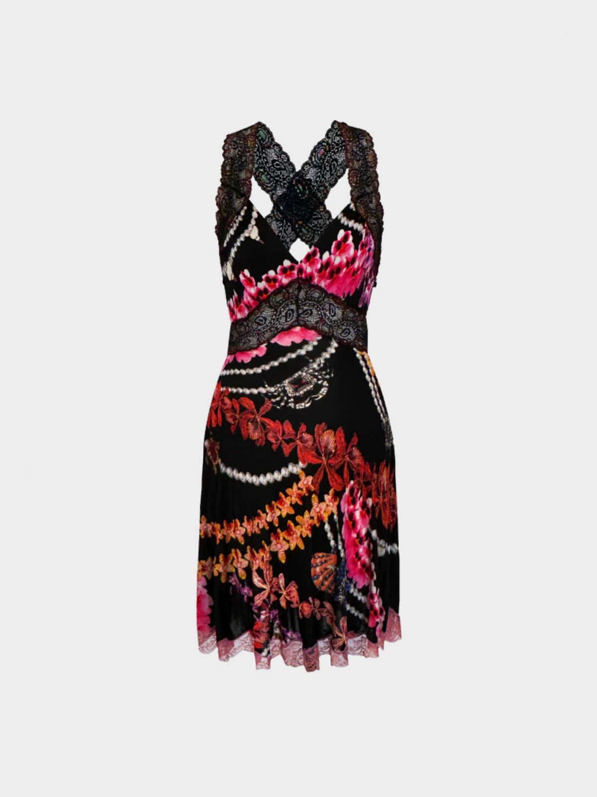 Roberto Cavalli 2000s Black lace dress