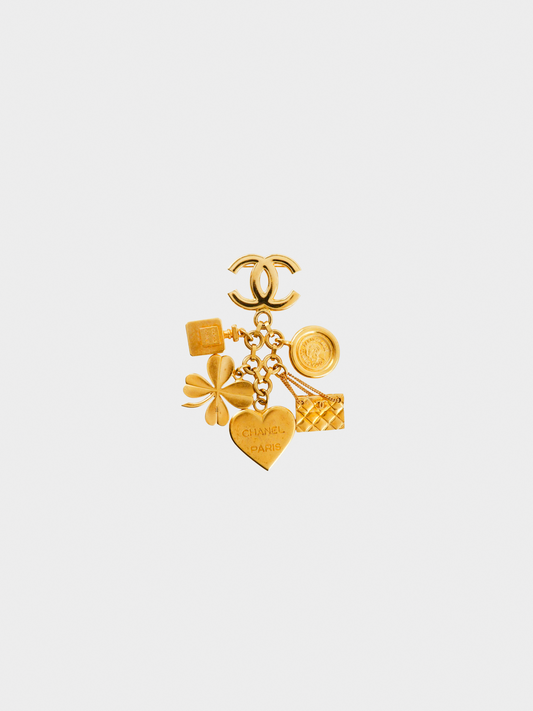 Chanel 1996 Gold Coco Icon Charm Brooch