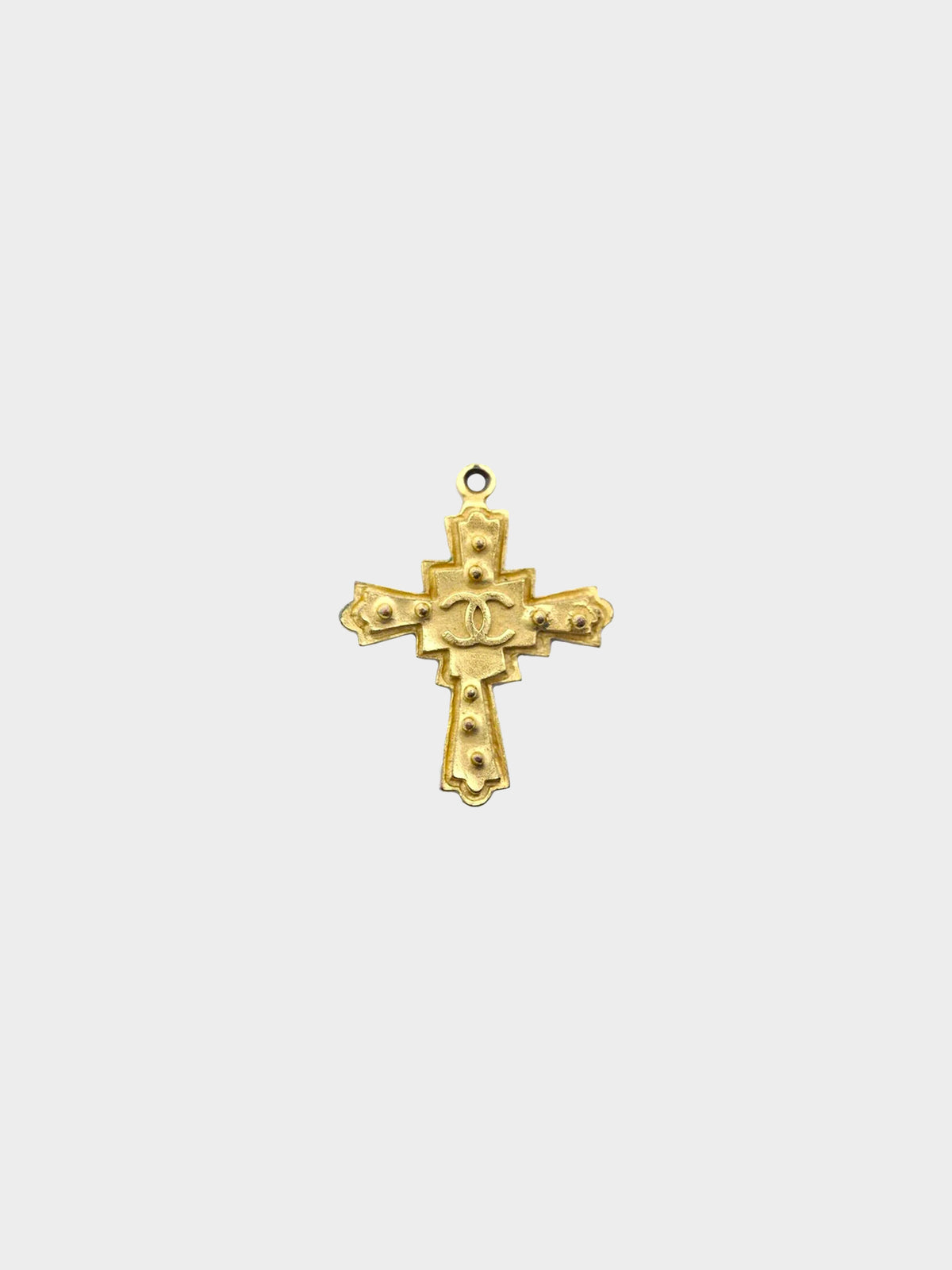 Chanel 1990s CC Gold Cross Pendant