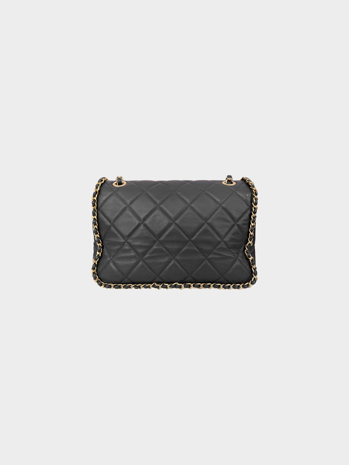 Chanel 2020-2021 Navy Leather Quilted Chain Around Flap Bag