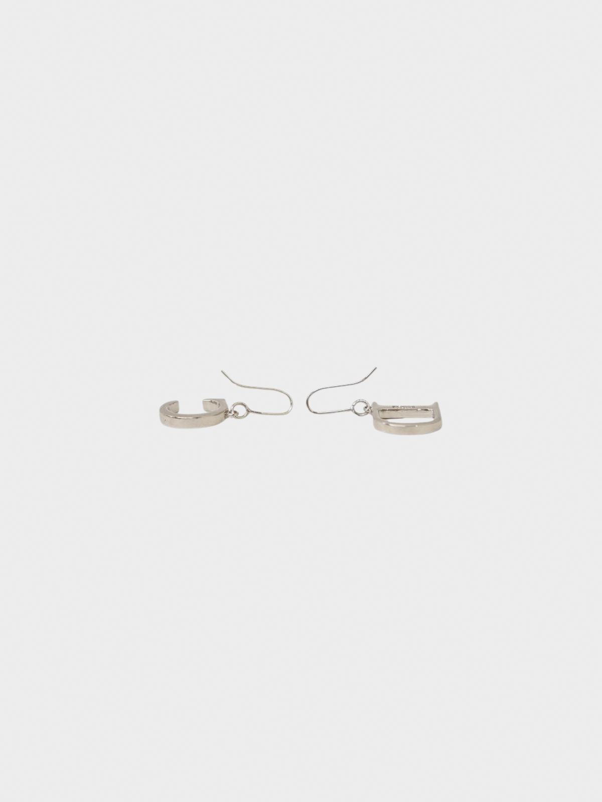 Christian Dior 2000s Silver CD Logo Rhinestone Earrings