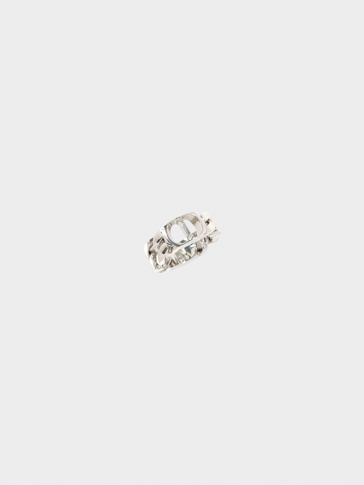 Christian Dior 2010s Silver CD Icon Chain Link Ring