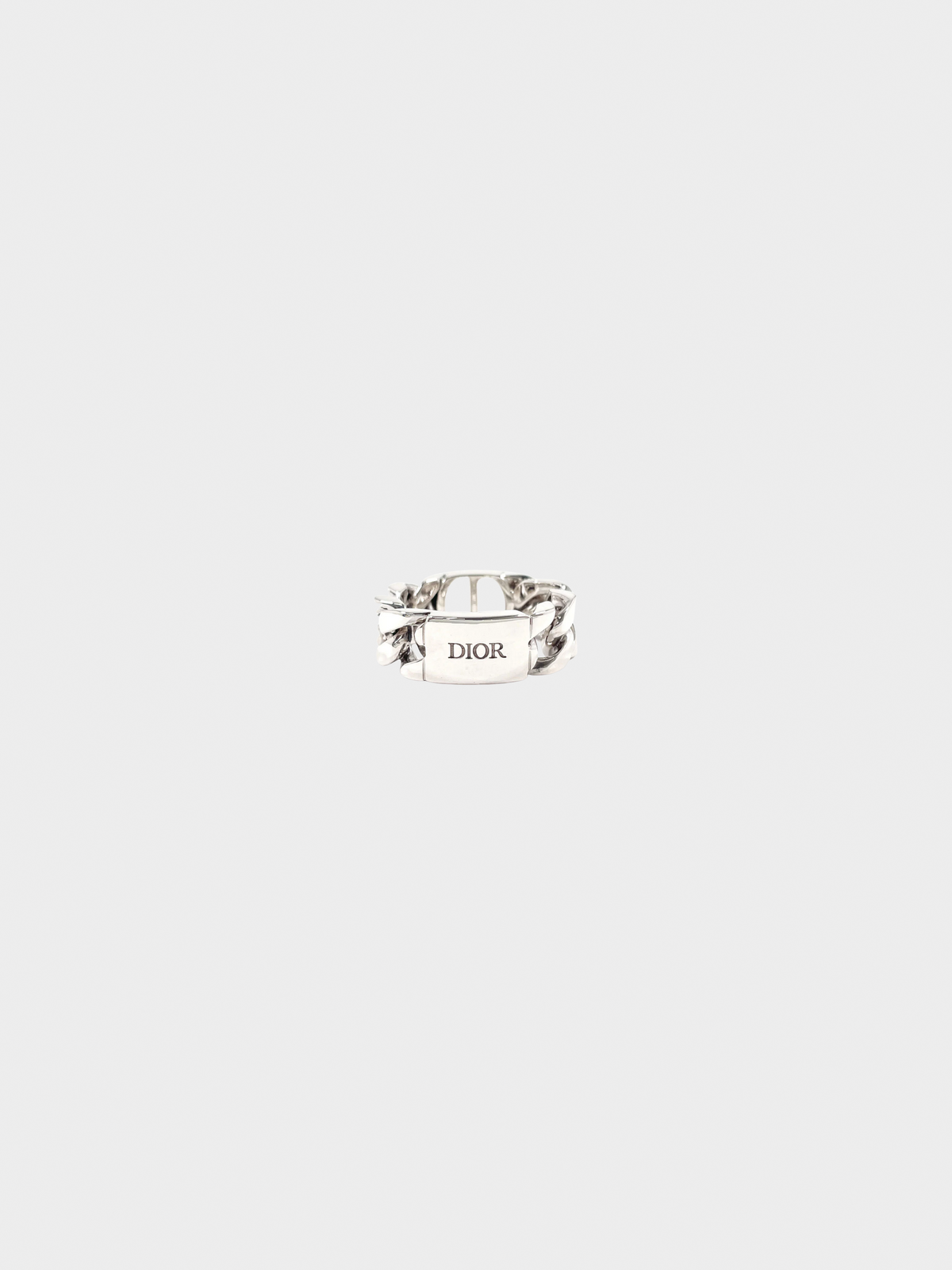 Christian Dior 2010s Silver CD Icon Chain Link Ring