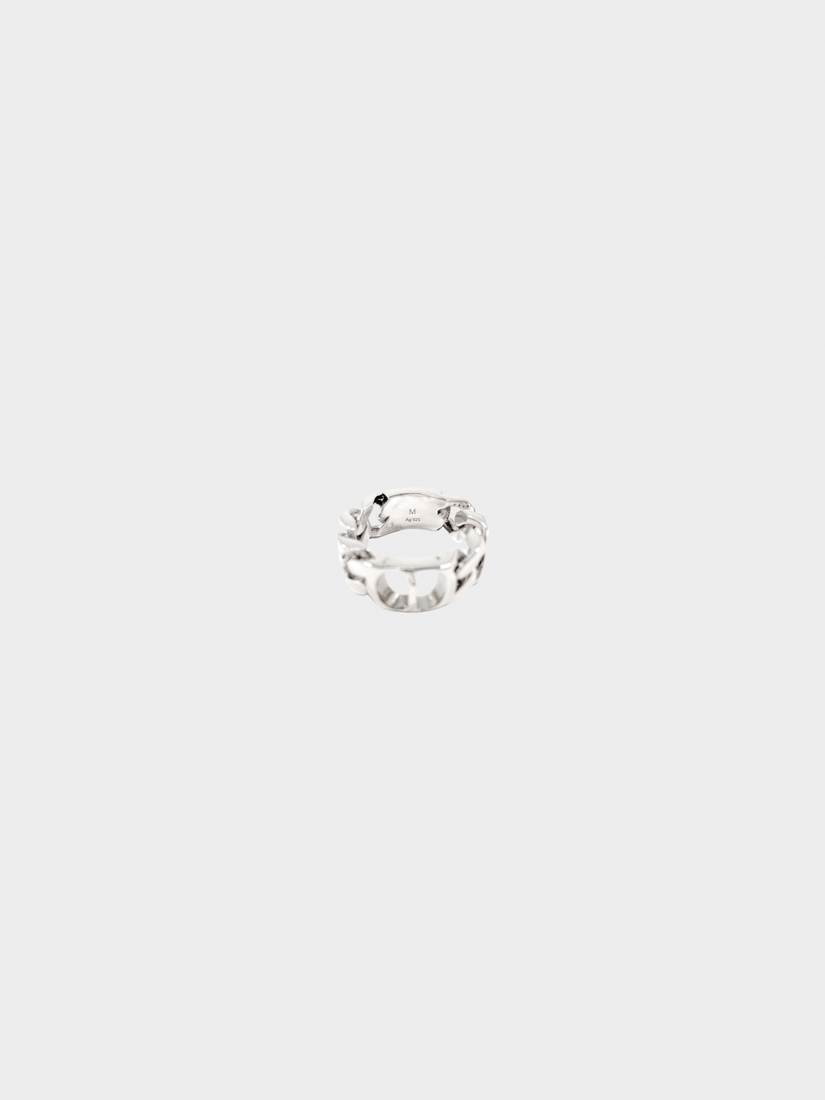 Christian Dior 2010s Silver CD Icon Chain Link Ring