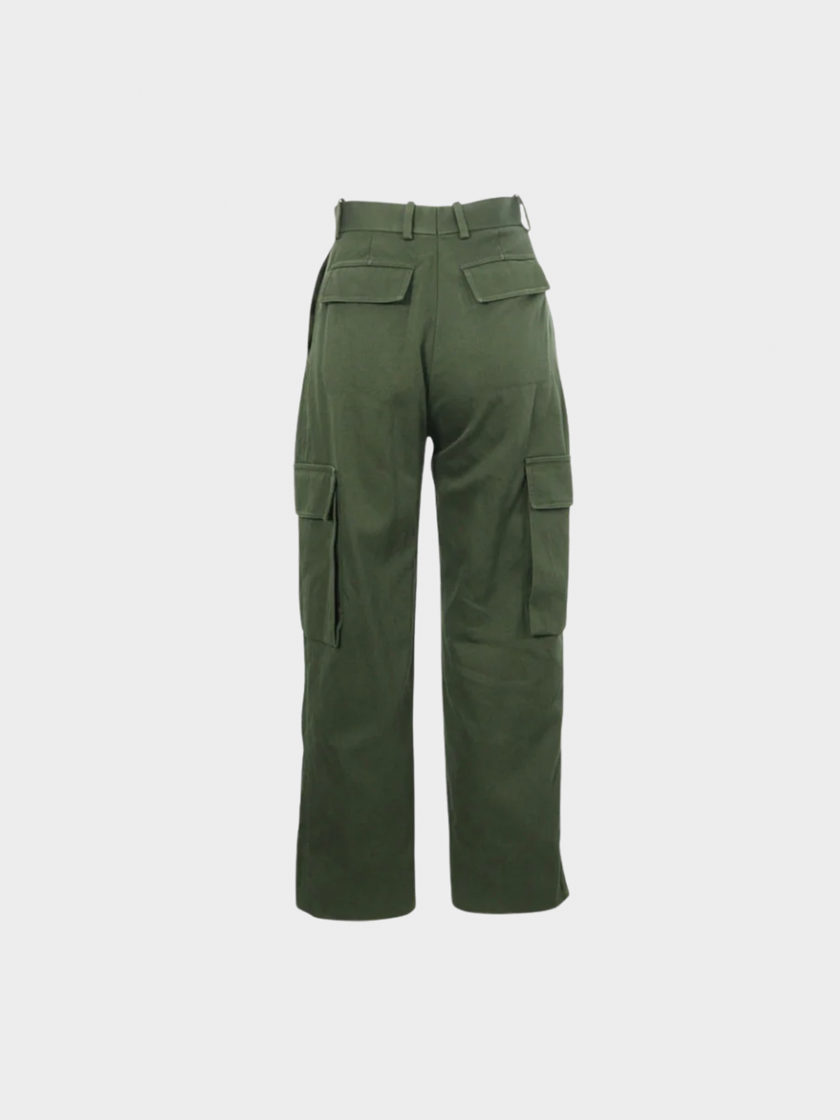 Celine by Phoebe Philo 2000s Green Cotton Cargo Pants