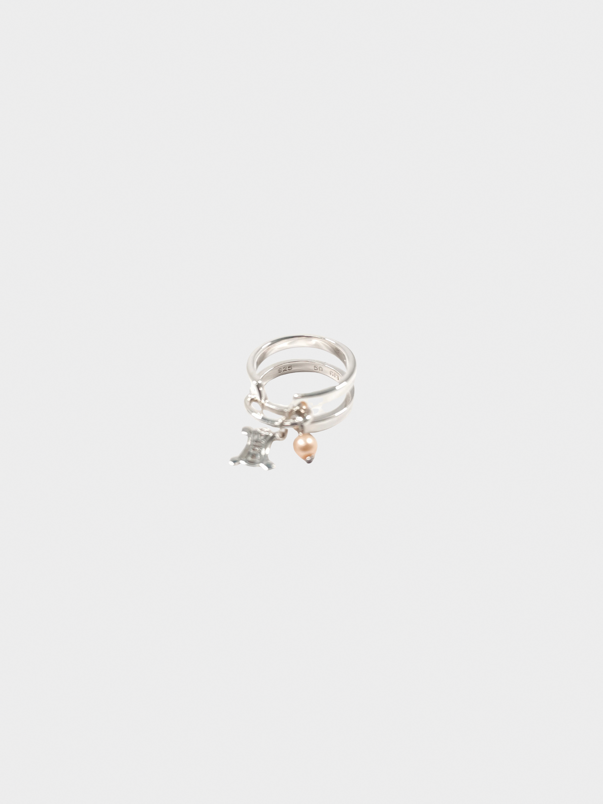 Celine 2000s Silver Macadam Ring