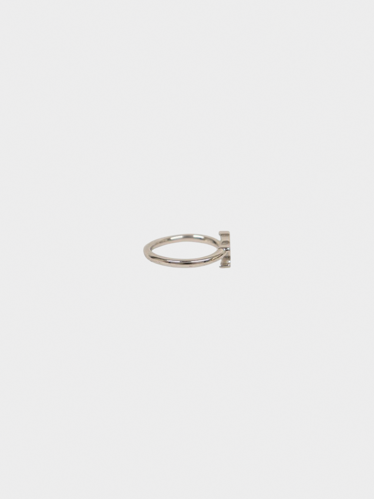Celine 2010s Silver Triomphe Asymmetric Ring
