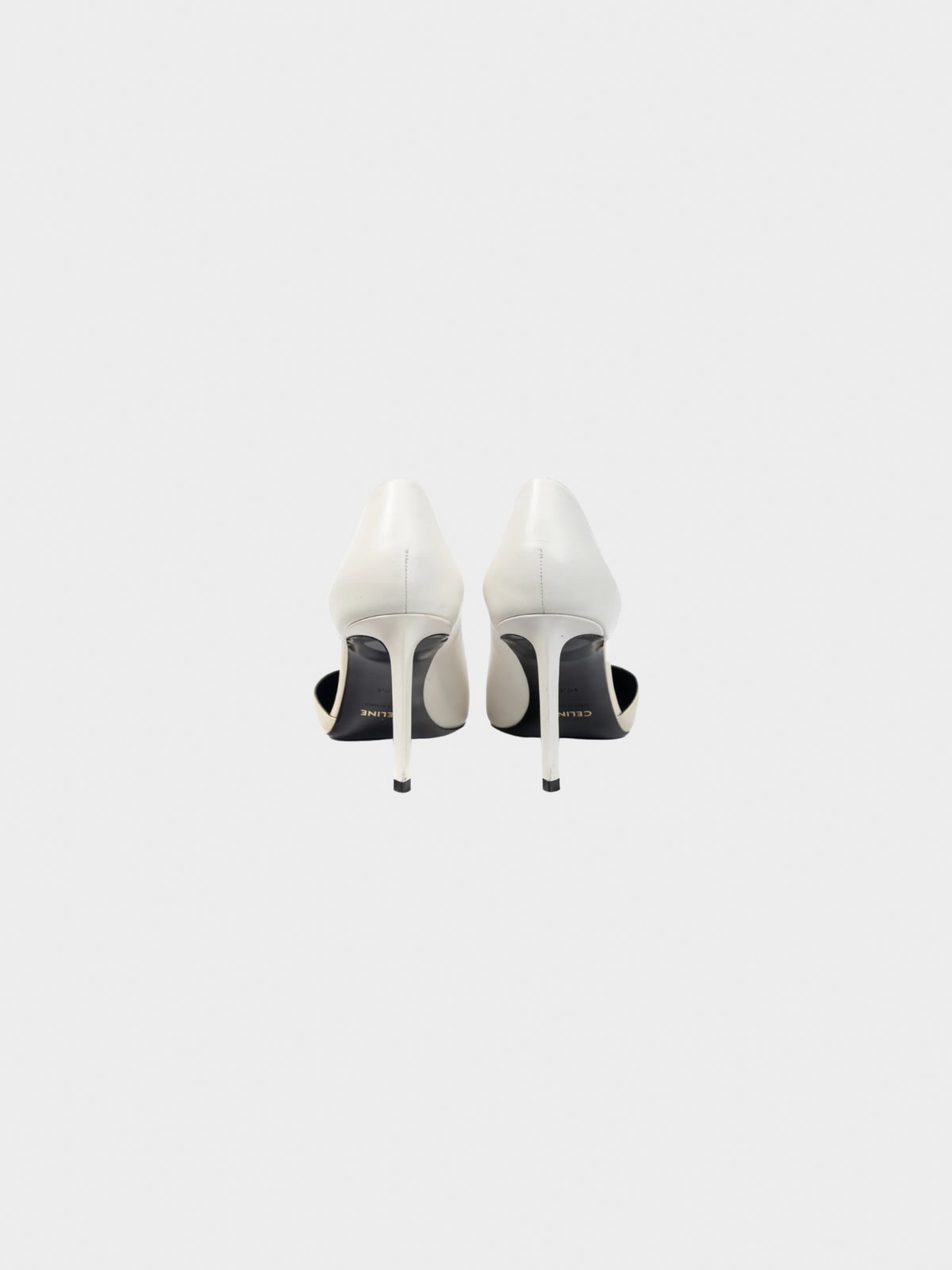 Celine 2010s Ivory and Beige Two-Tone Pointed-Toe D'Orsay Pumps