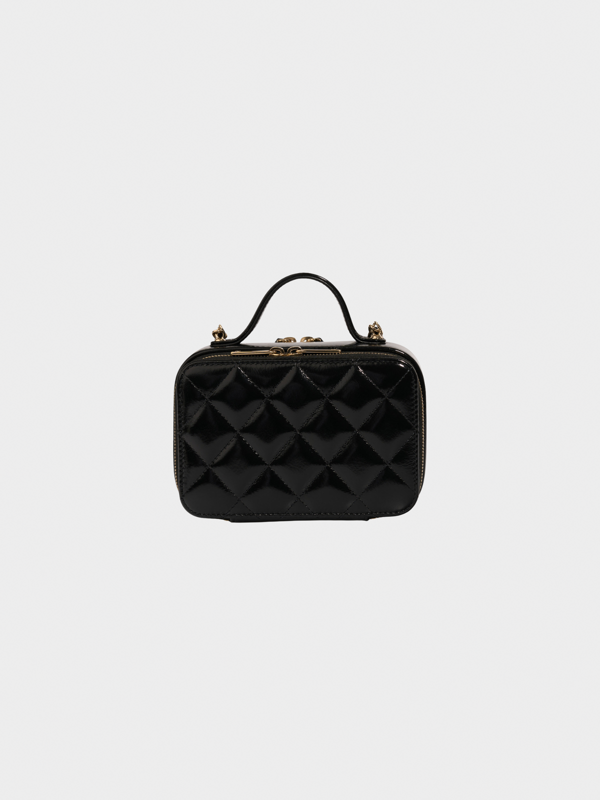 Chanel 2000s Black Patent Vanity Bag