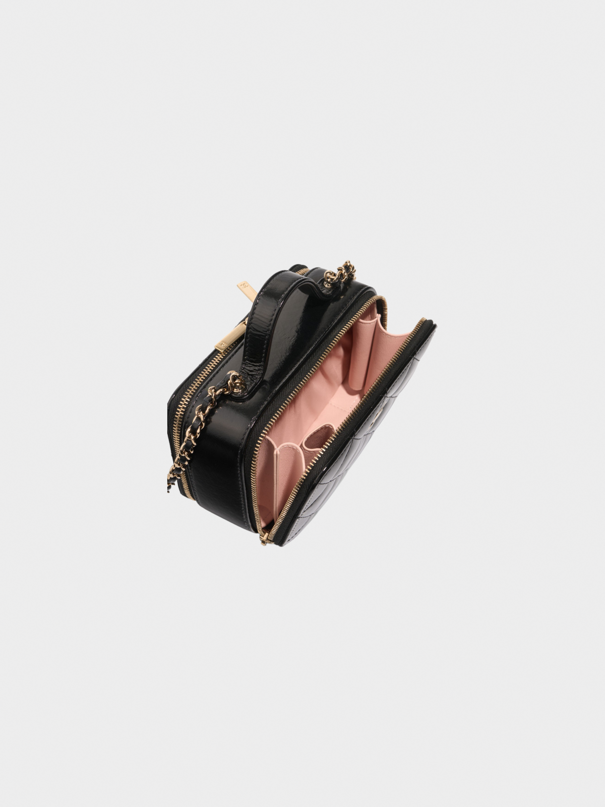 Chanel 2000s Black Patent Vanity Bag