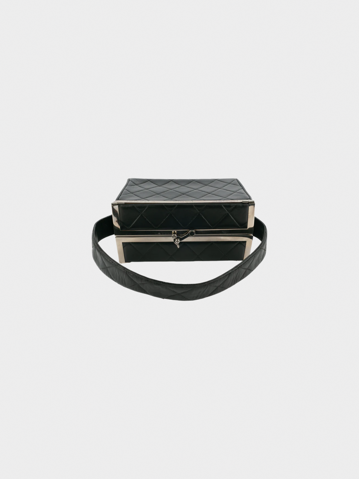 Chanel Fall 1996-1997 Black Leather Box Bag