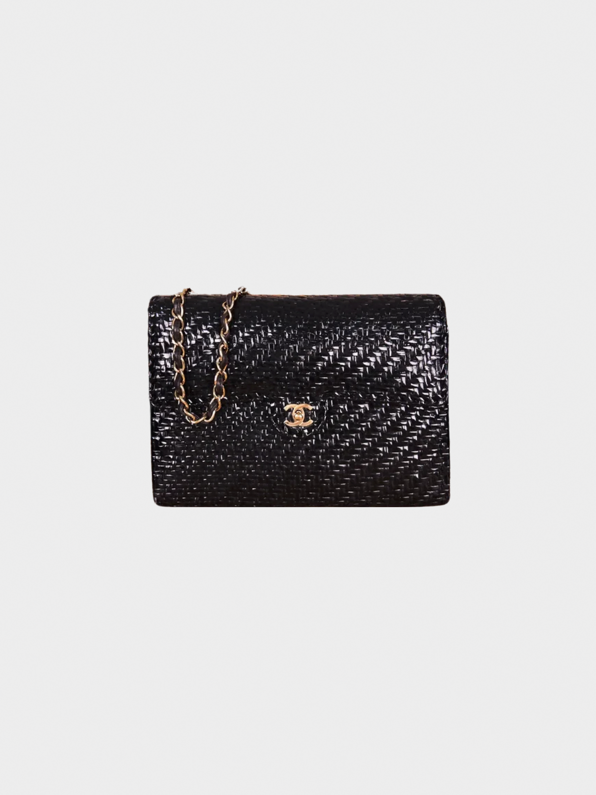 Chanel 2000-2002 Black Wicker Flap Bag
