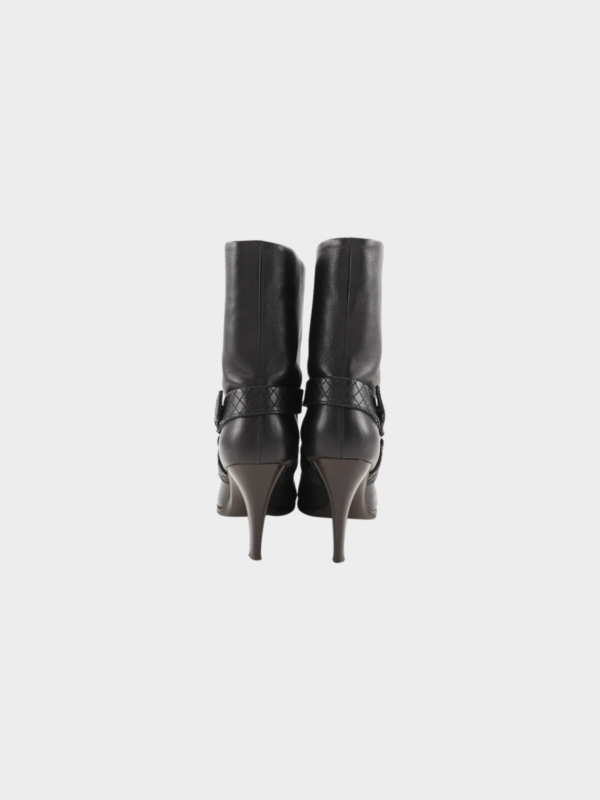 Chanel 2010s Black Matelasse Leather Coco Mark Boots