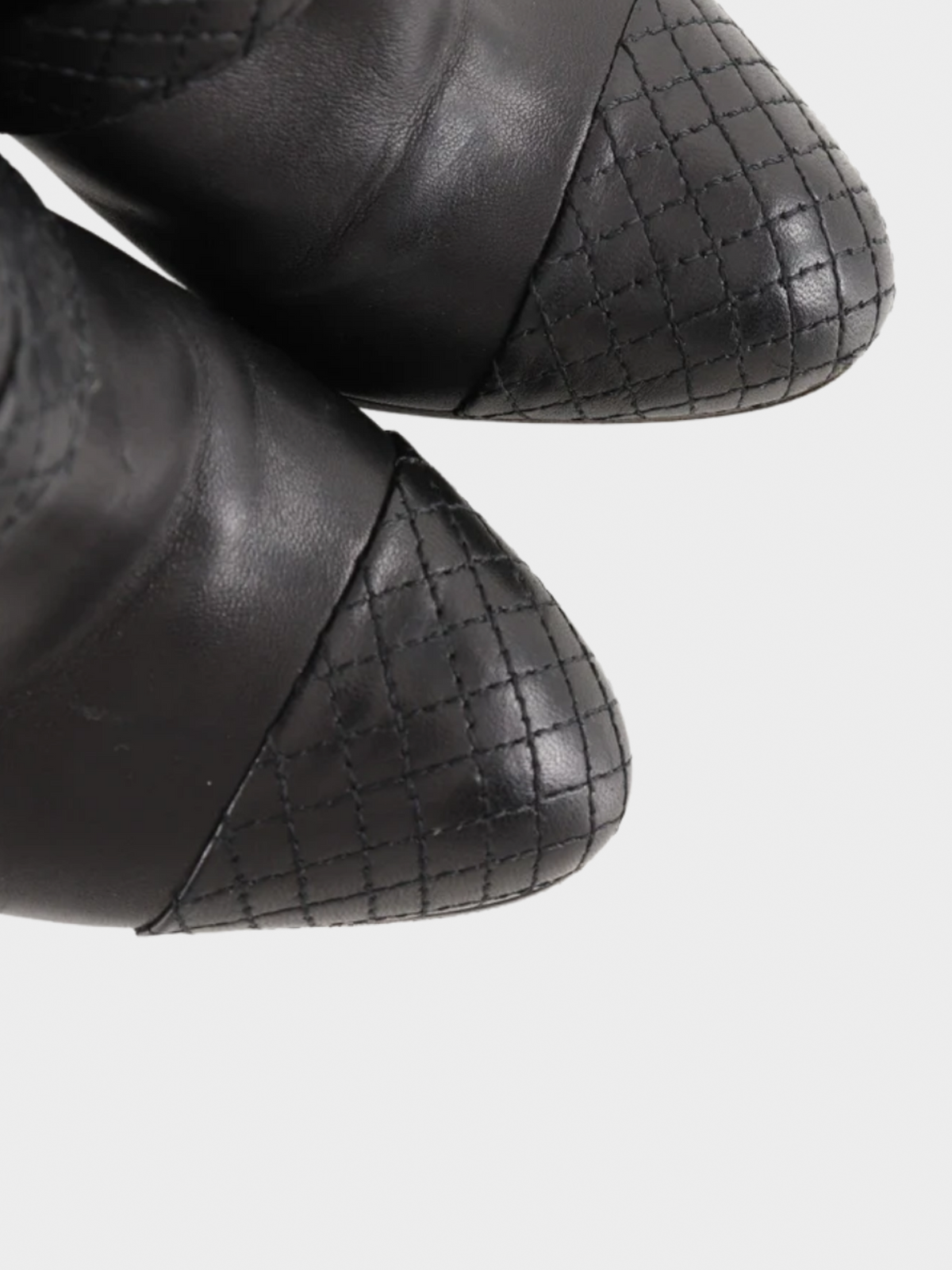 Chanel 2010s Black Matelasse Leather Coco Mark Boots