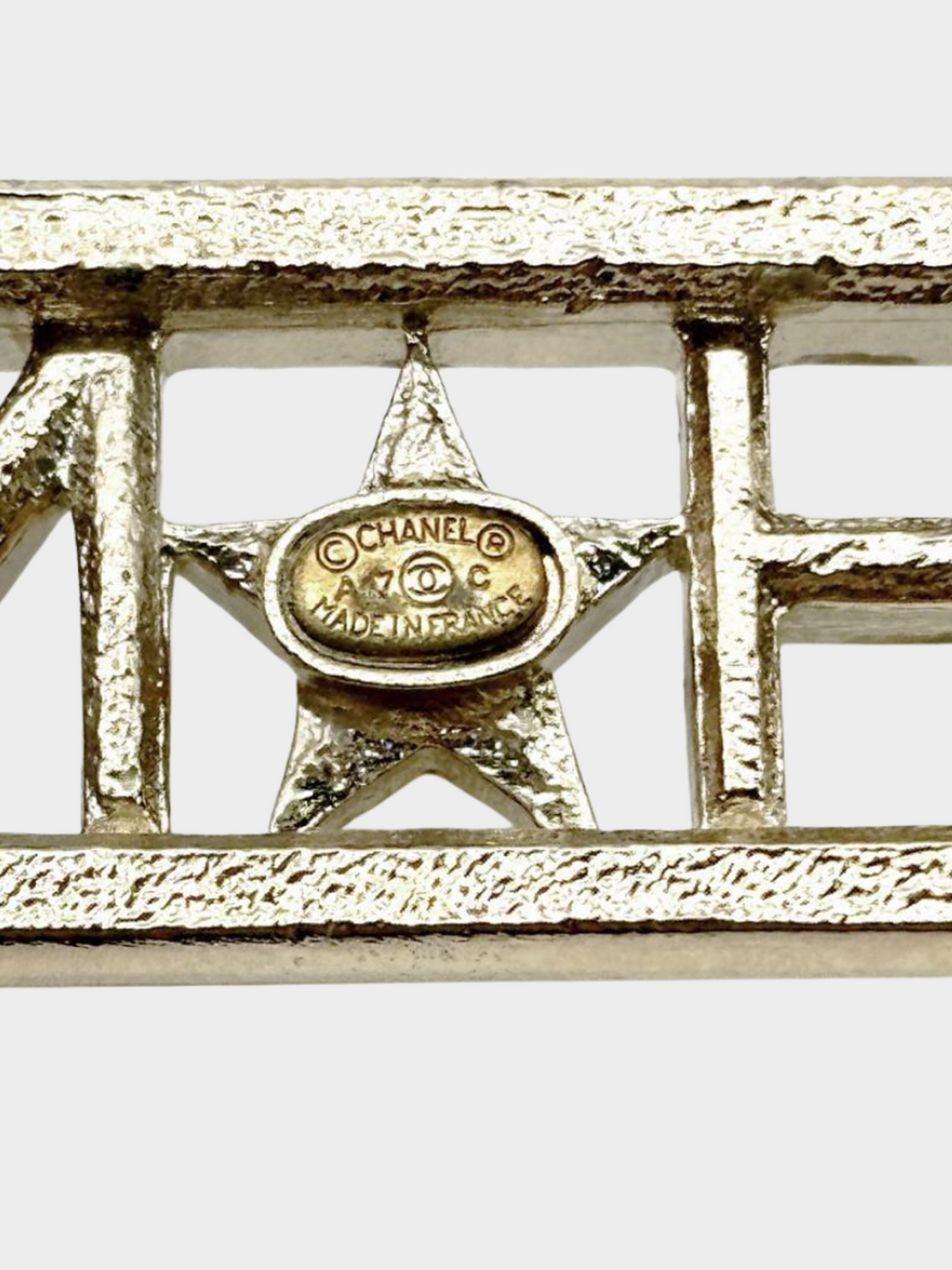 Chanel Cruise 2017 Champagne Gold Logo Star Brooch