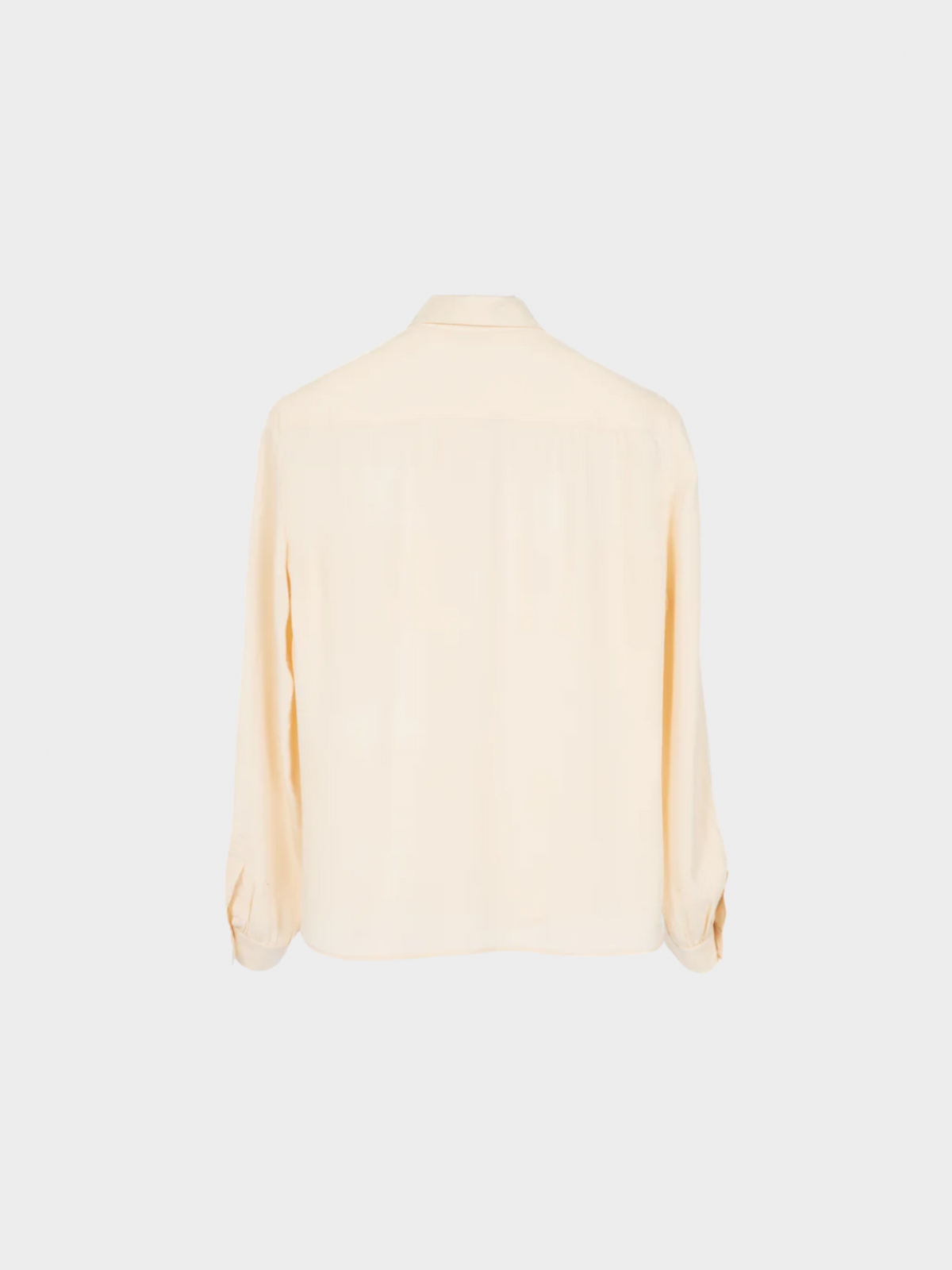 Chanel 1970s Cream Silk CC-Pocket Buttoned Blouse