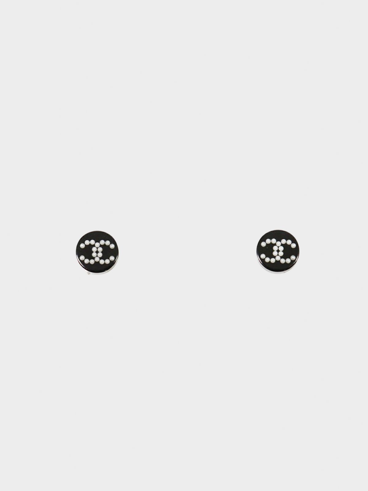 Chanel 2016 Black Coco Circle Earrings