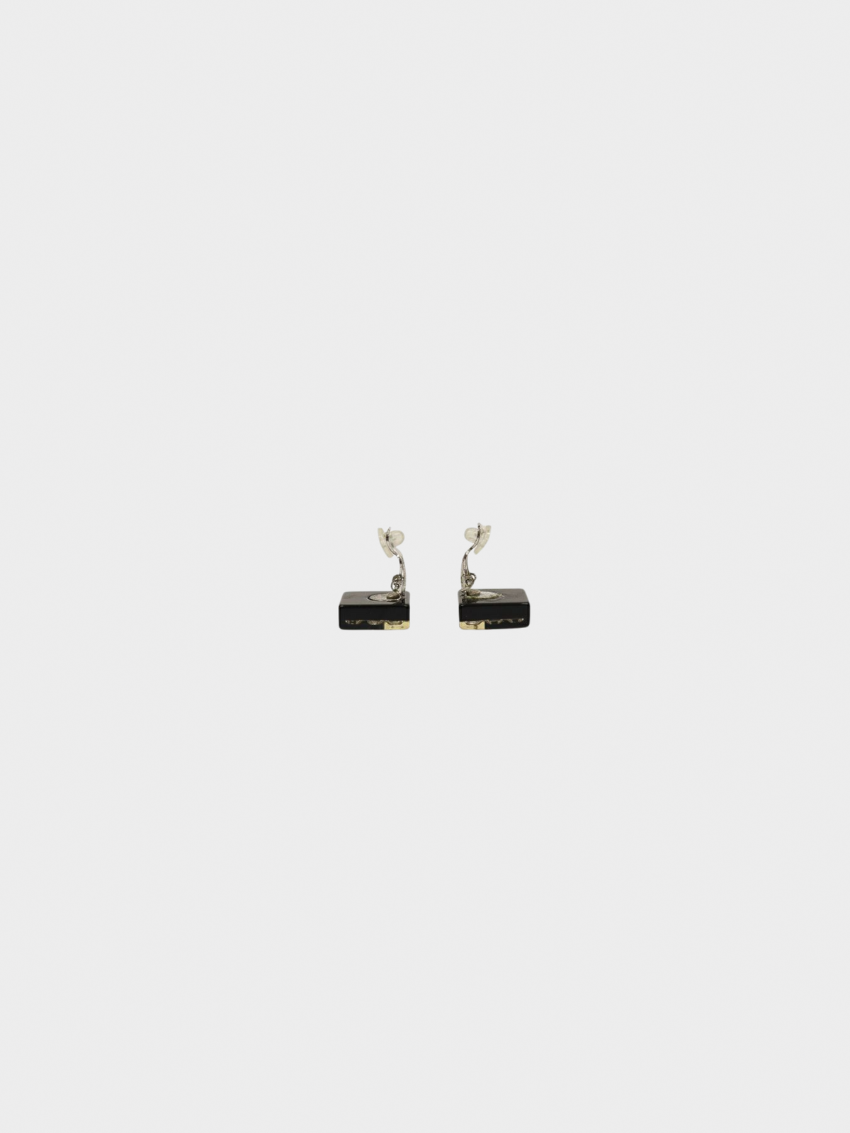 Chanel 2005 Black Coco Sqaure Earrings