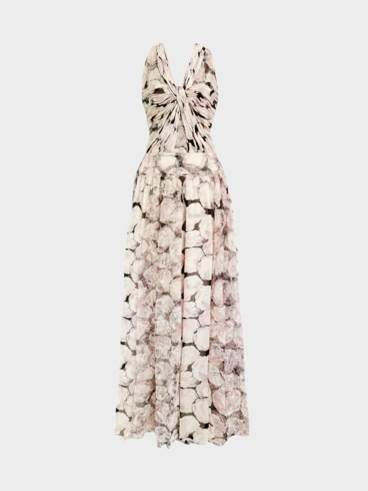 Chanel SS 2004 Runway Floral Silk Magnolia Silk Gown