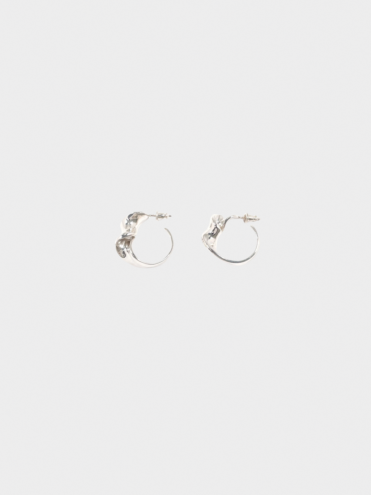 Chanel 2000s Silver Twisted Earrings