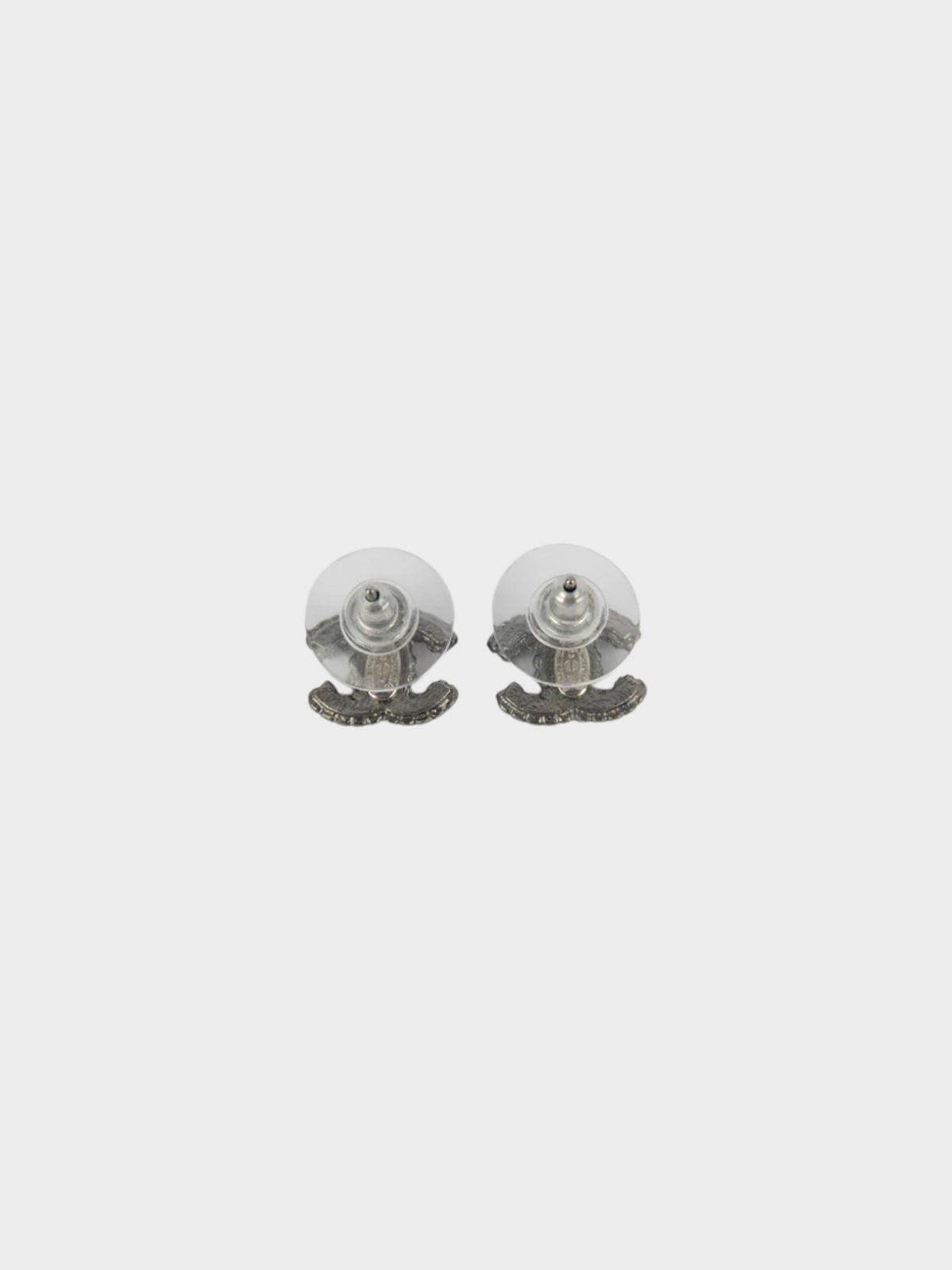 Chanel 2013 Silver CC Rhinestone Earrings