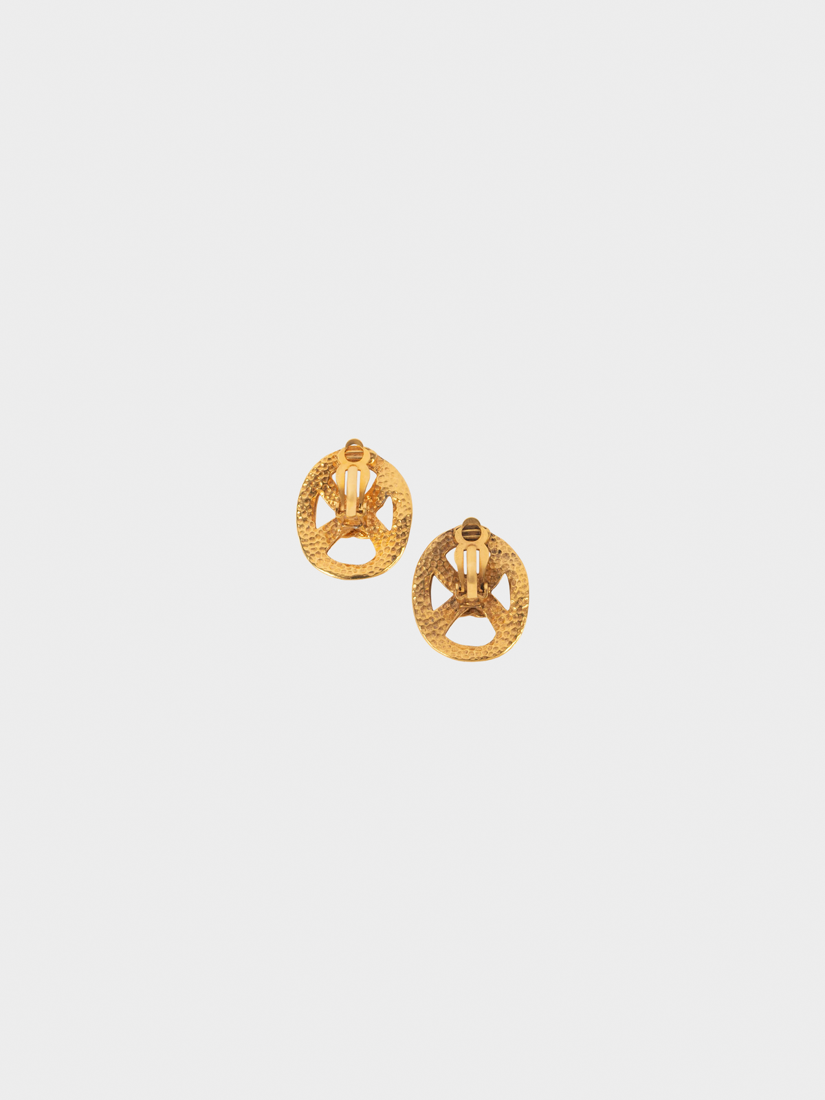 Chanel 1996 Gold CC Clip-on Earrings