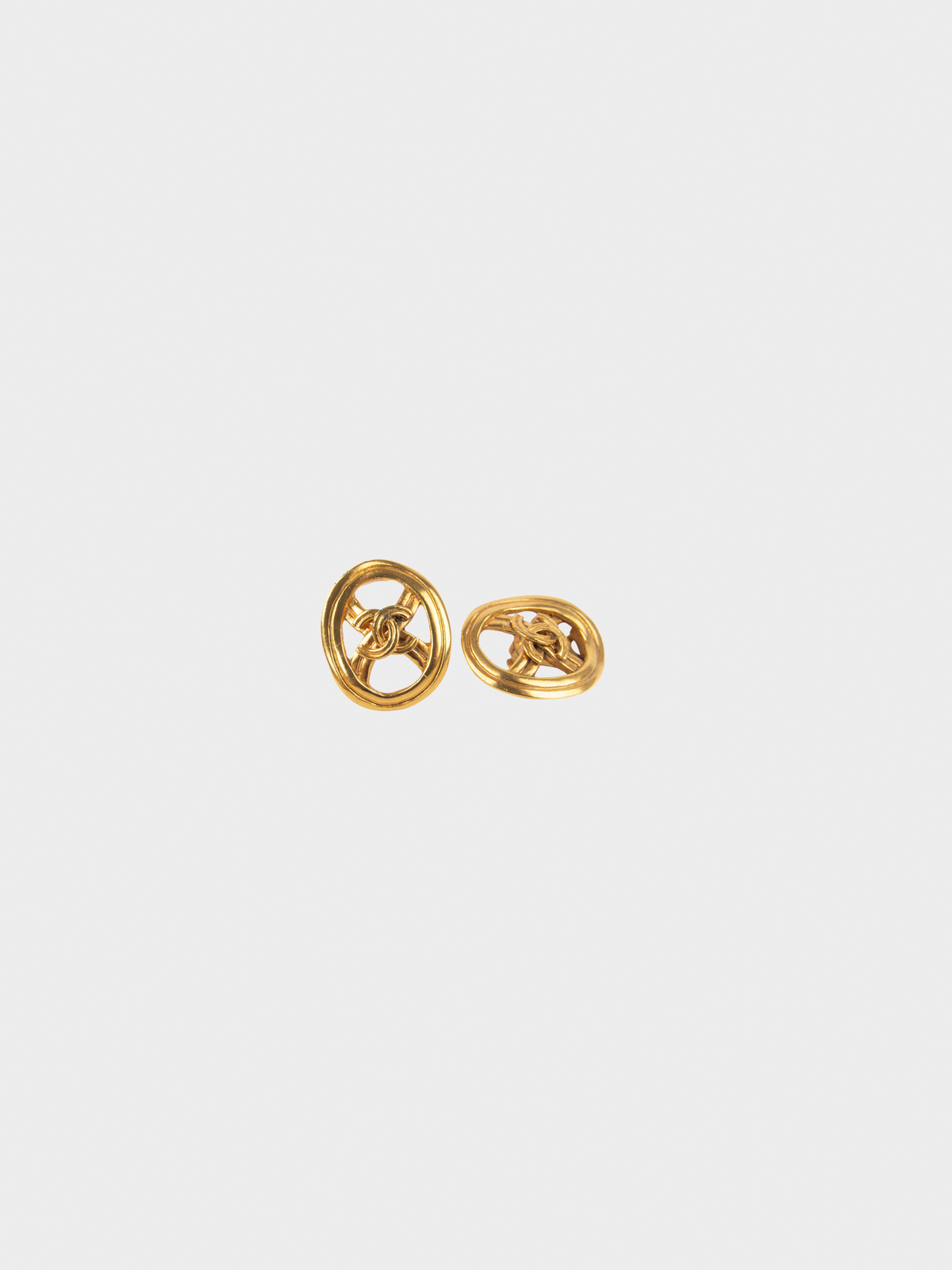 Chanel 1996 Gold CC Clip-on Earrings