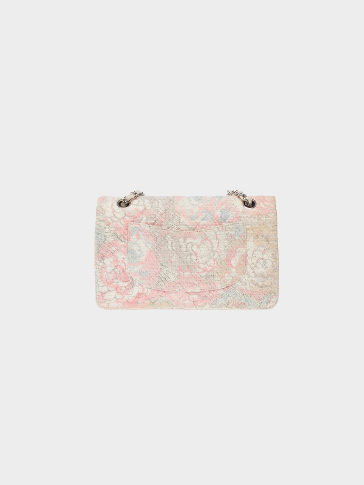 Chanel 2008-2010 Pastel Camellia Double Flap Shoulder Bag
