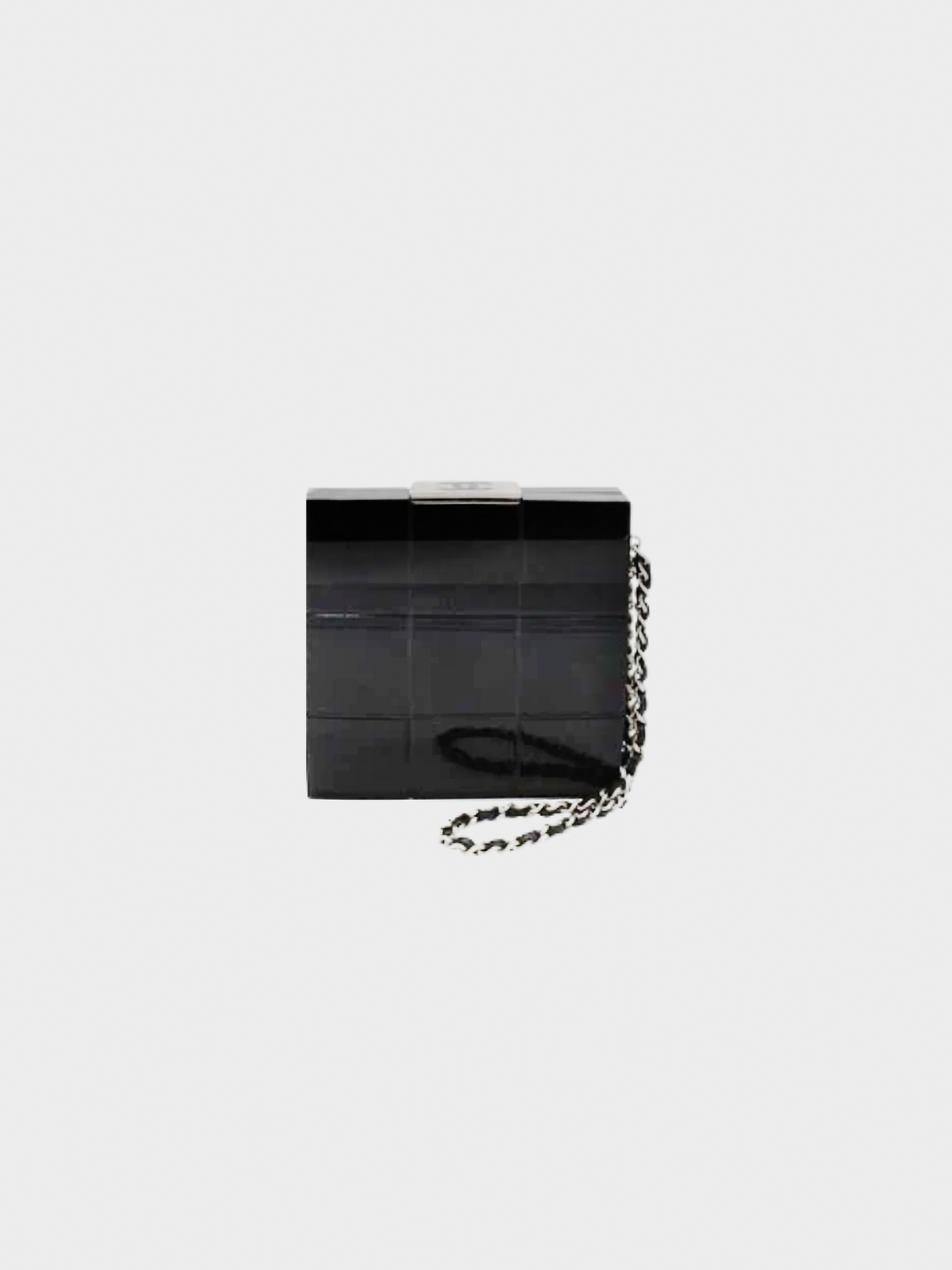 Chanel SS 2002 Black Lucite Minaudiere Clutch