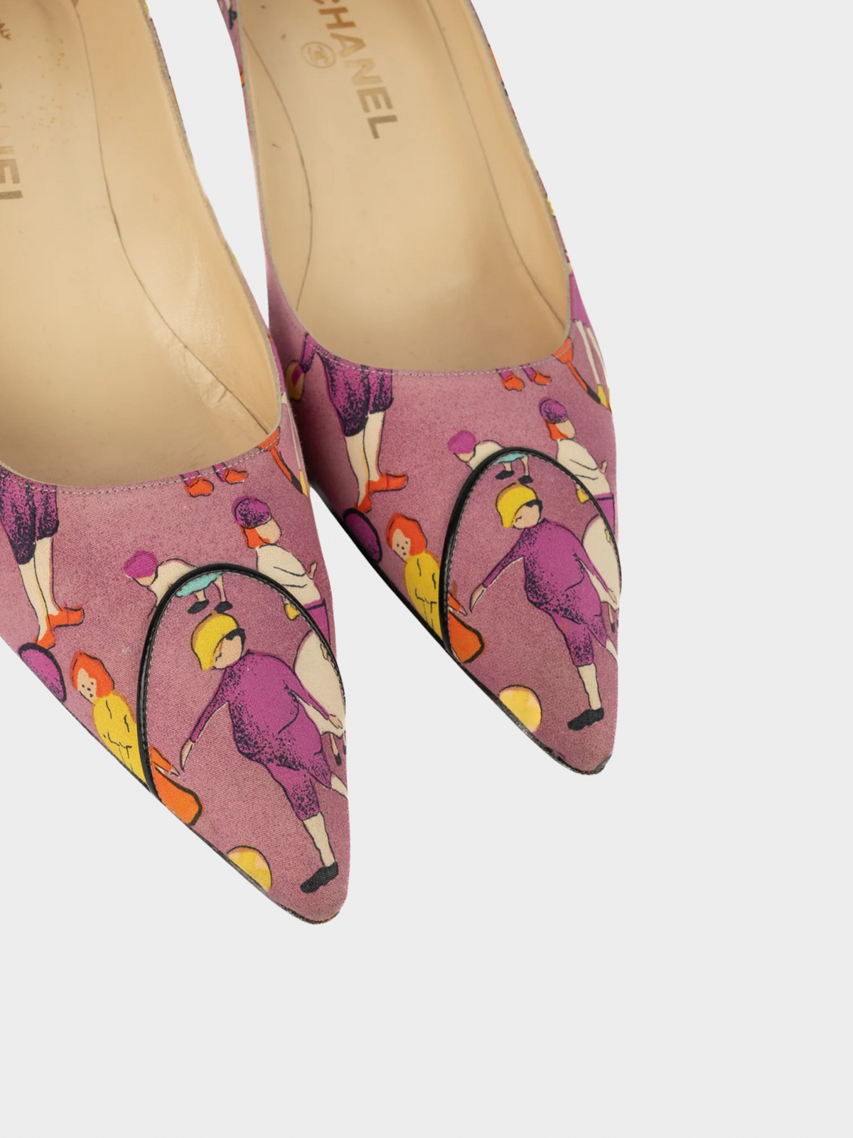 Chanel 2000s Pink Printed Canvas Pumps