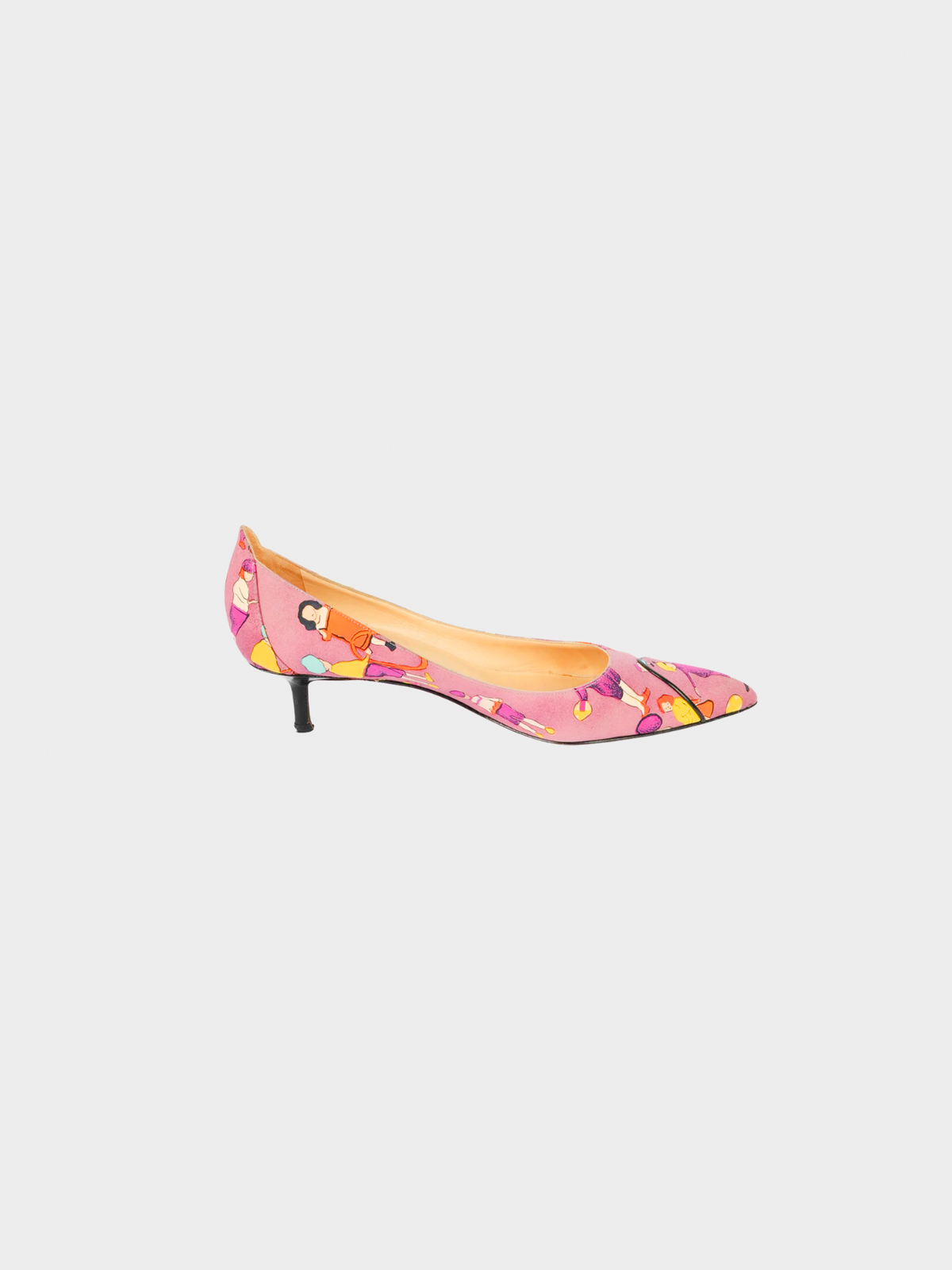 Chanel 2000s Pink Printed Canvas Pumps