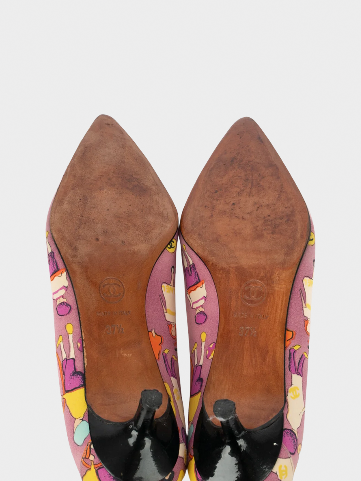 Chanel 2000s Pink Printed Canvas Pumps