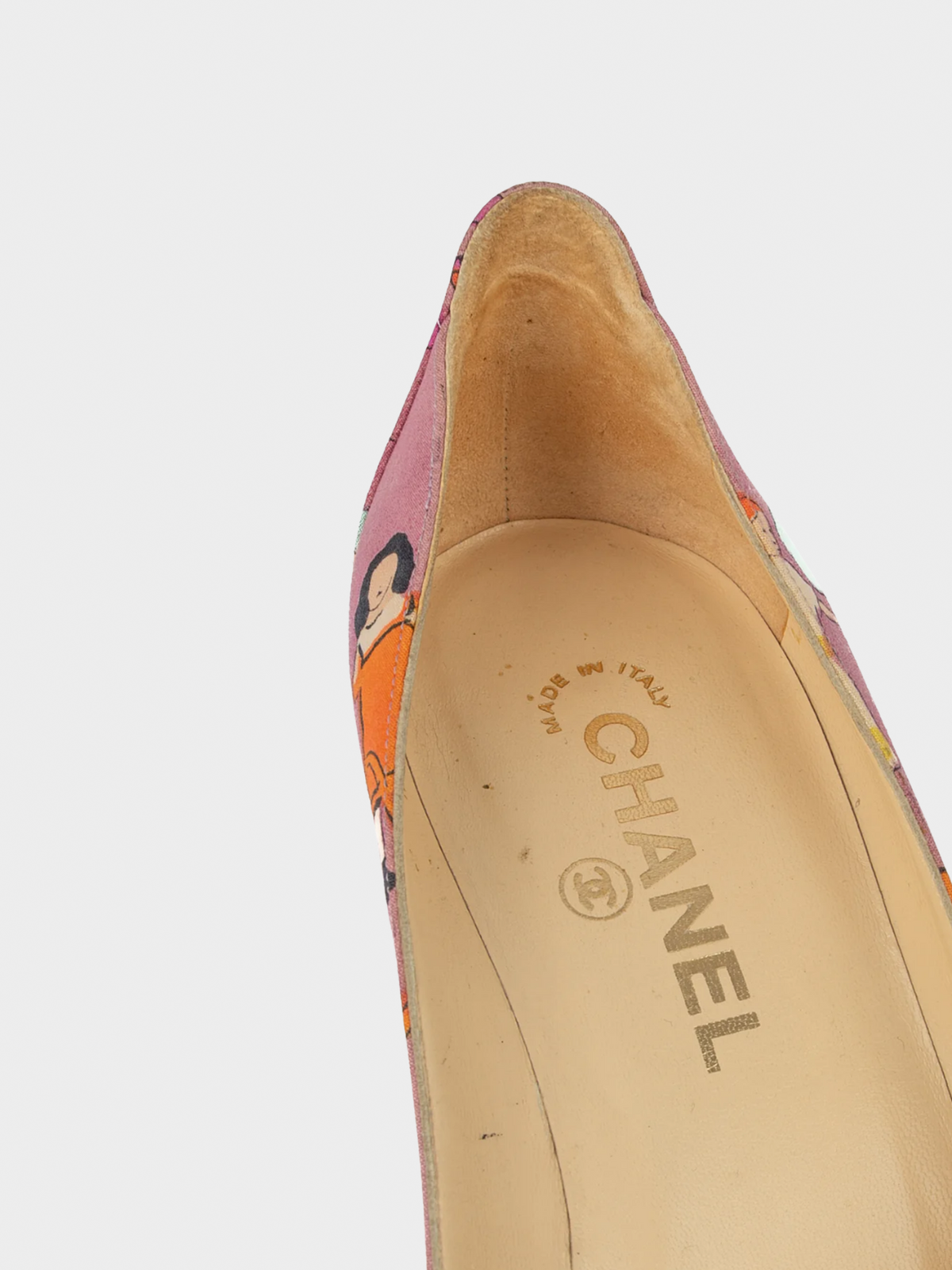 Chanel 2000s Pink Printed Canvas Pumps