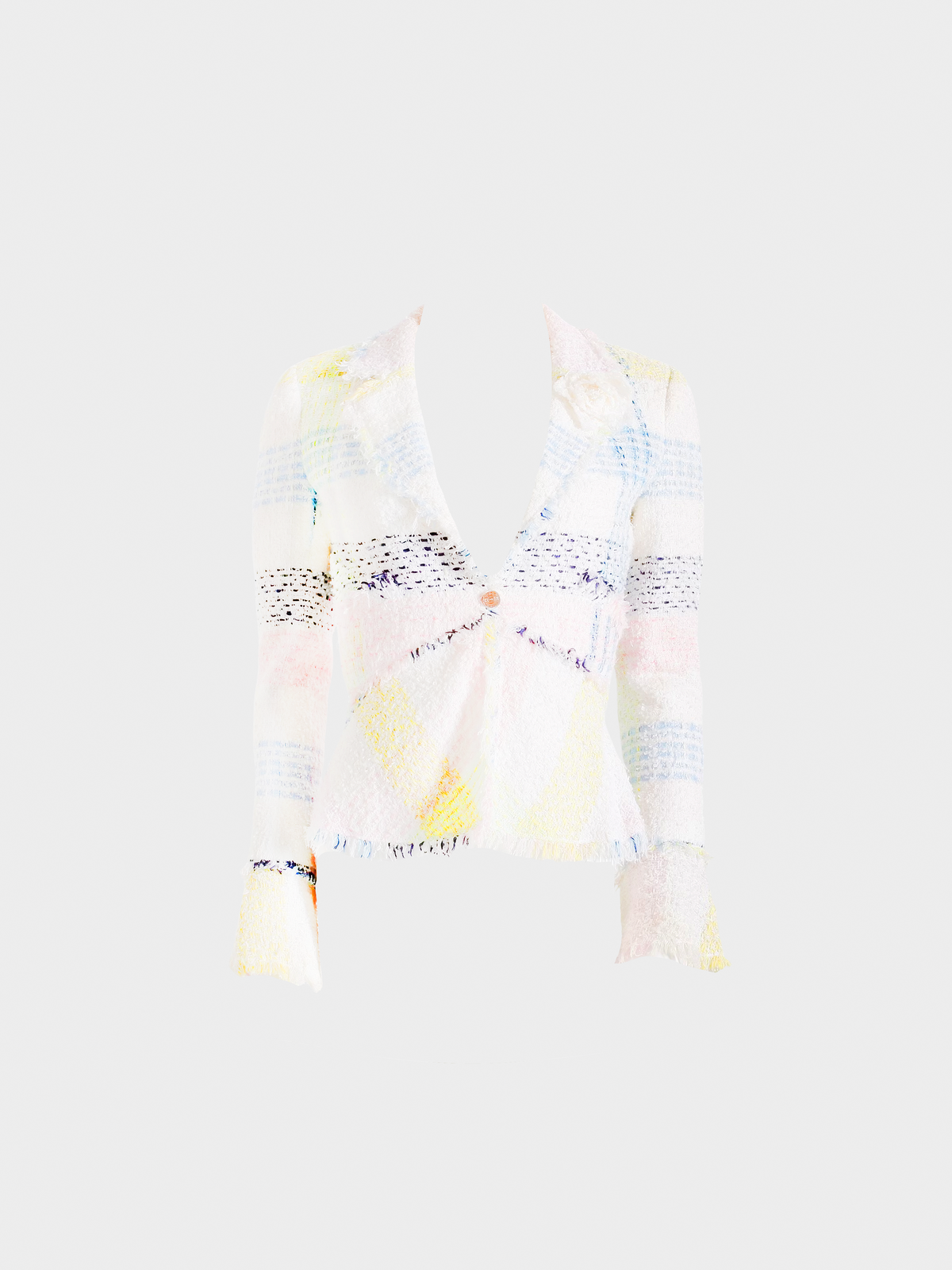 Chanel SS 2005 White and Multicolour Tweed Jacket