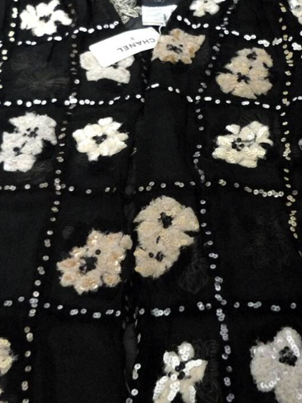 Chanel FW 2000 Rare Black Camellia Beaded Jacket