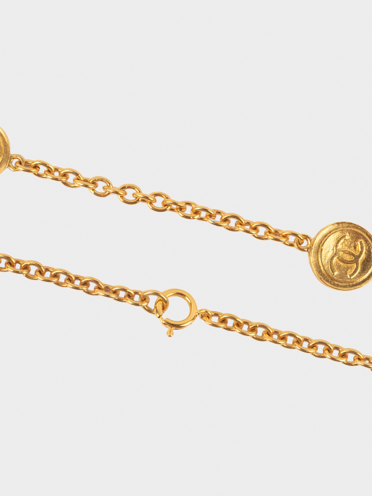 Chanel 1990s Long Gold CC Chain Necklace