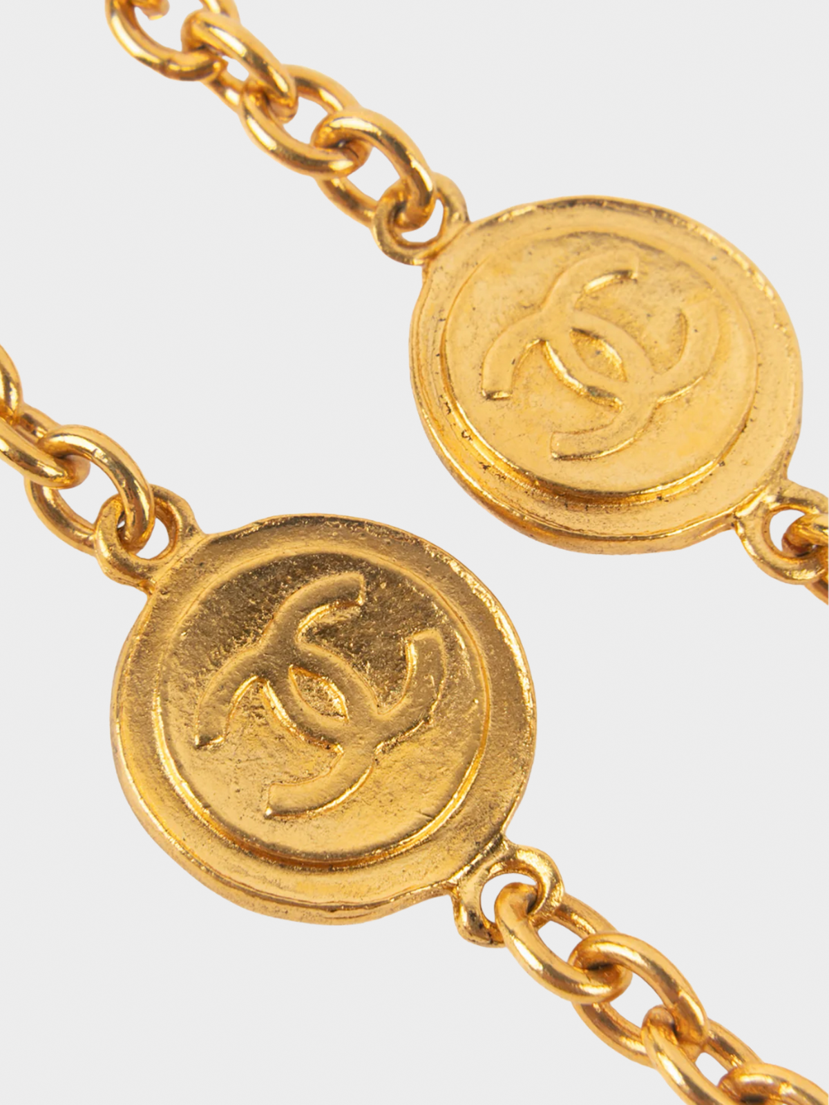 Chanel 1990s Long Gold CC Chain Necklace