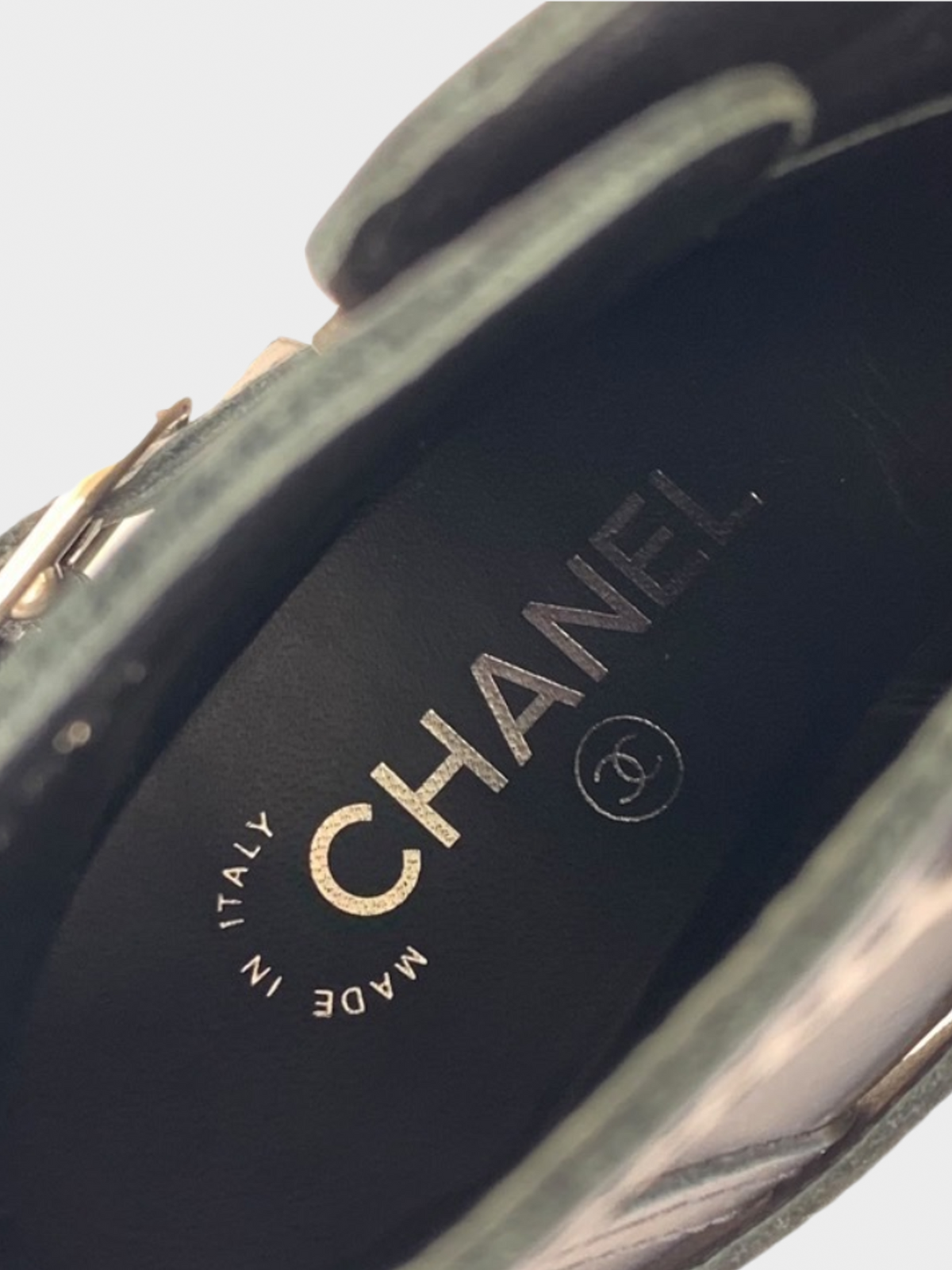 Chanel 2010s Black Interlocking CC Logo Leather Moto Boots