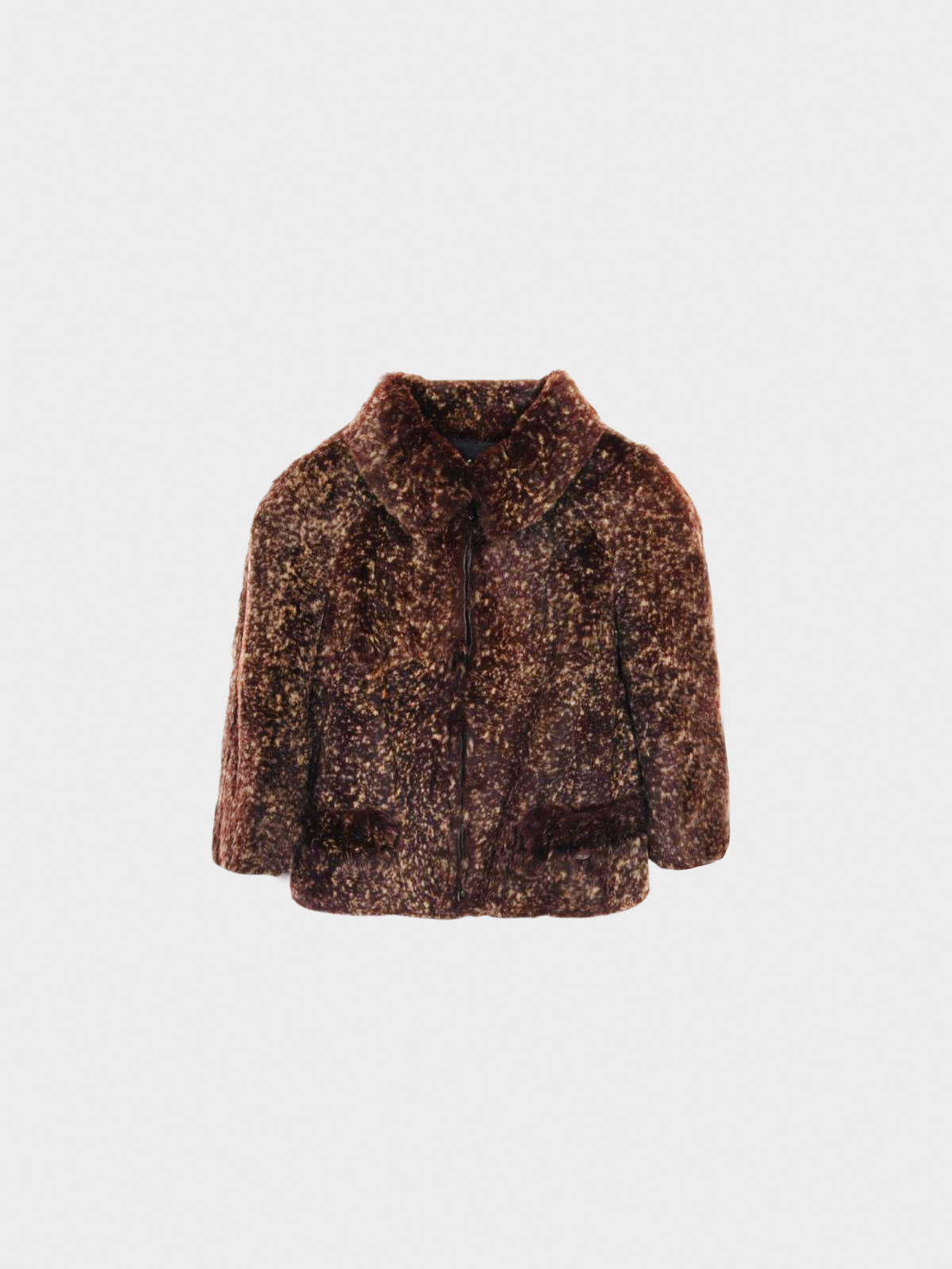 Chanel FW 2005 Brown Rabbit Fur Cropped Jacket