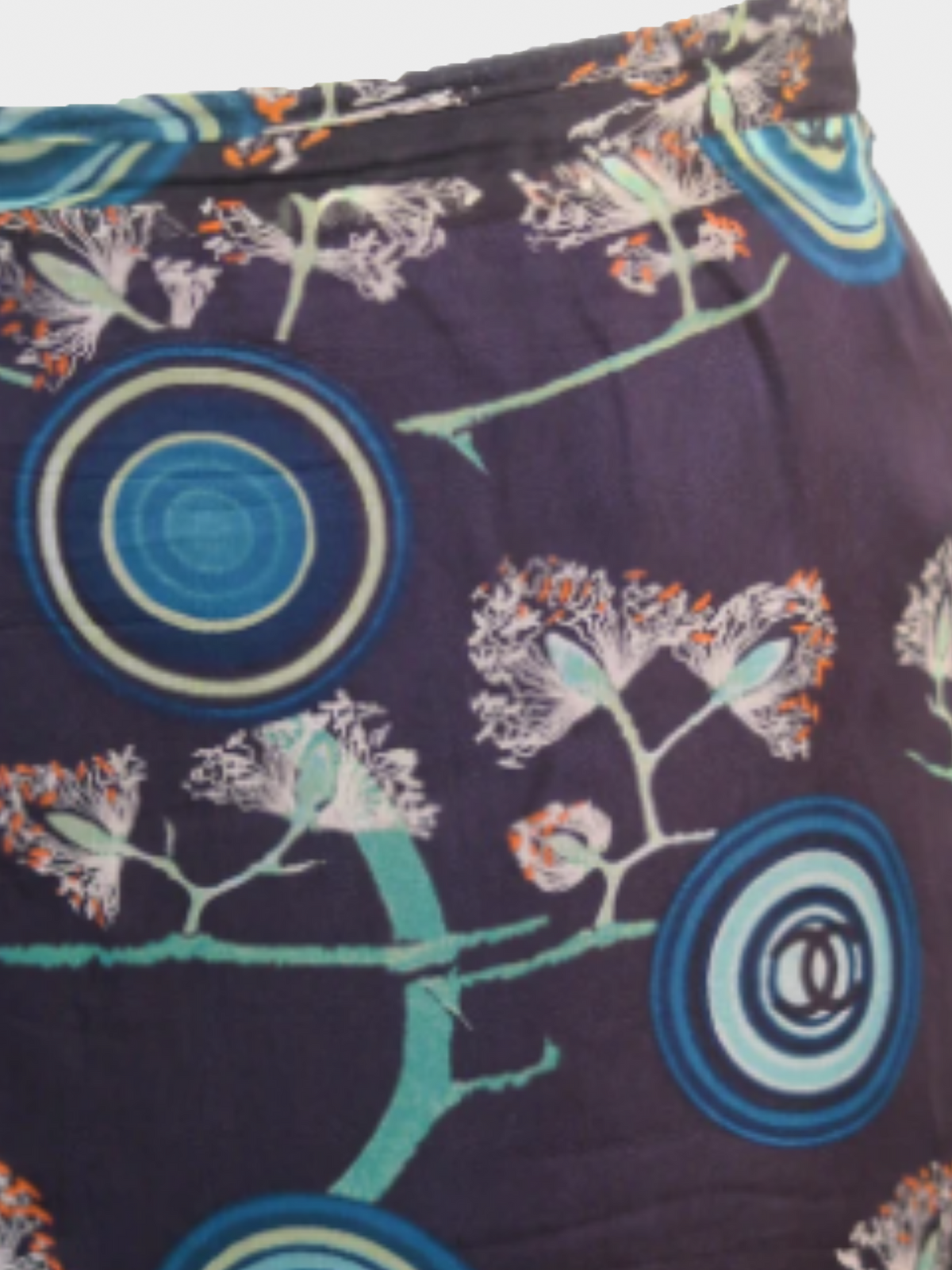 Chanel SS 2001 Graphic Printed Silk Skirt