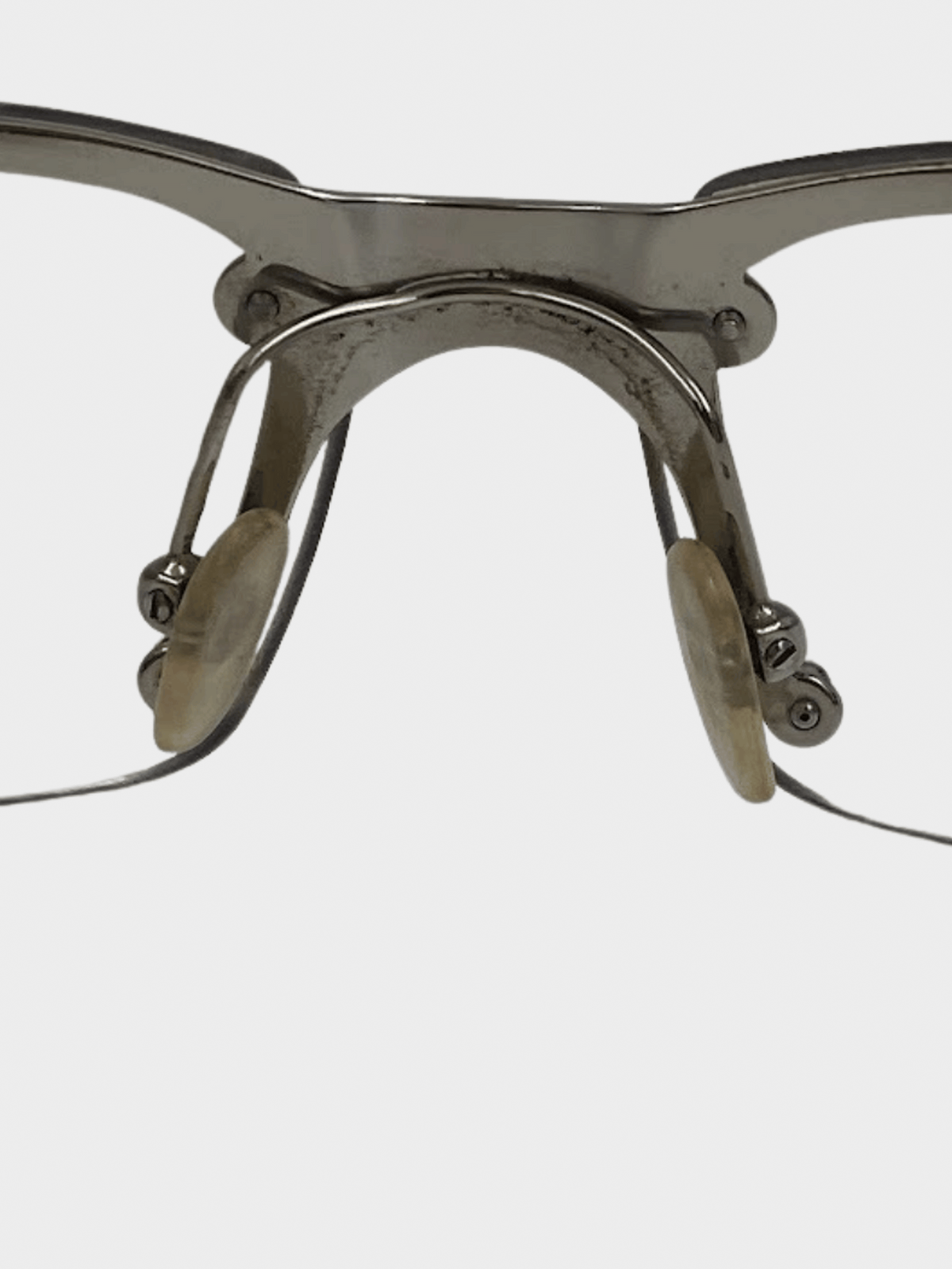 Chanel 2000s Silver Coco Clear Visor Sunglasses