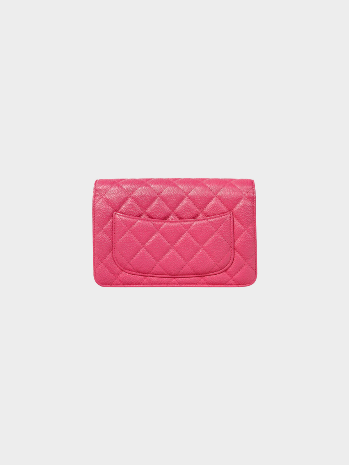 Chanel 2014-2015 Silver Strap Pink Magenta Caviar Wallet-on-Chain