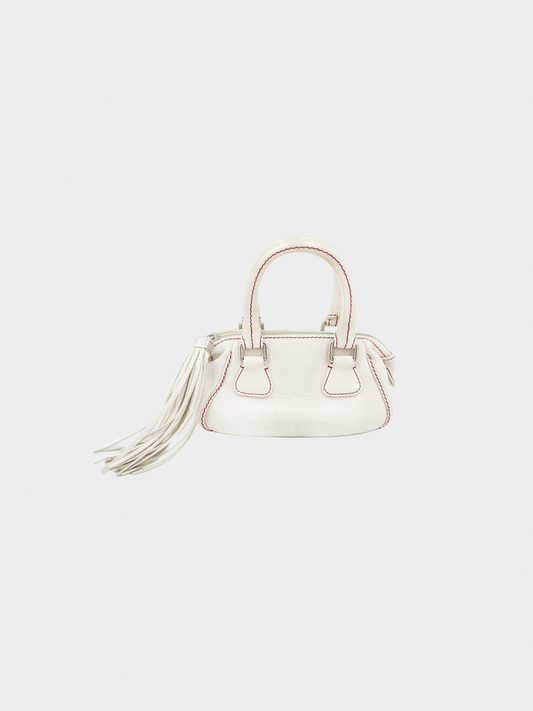 Chanel 2003-2004 White Leather Bowler Bag